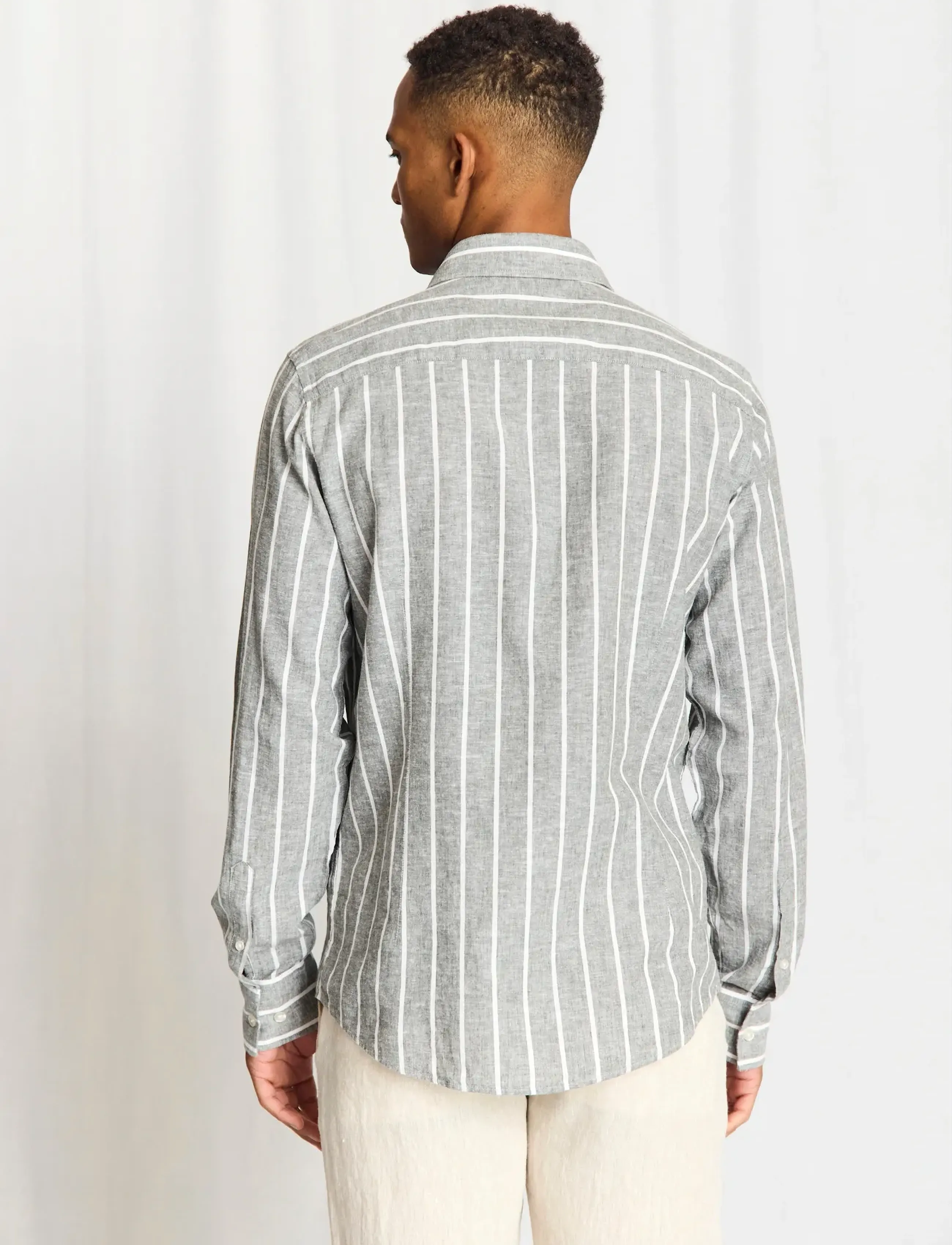 Bruun & Stengade - BS Freitas Casual Modern Fit Shirt - stribede skjorter - green/white - 3