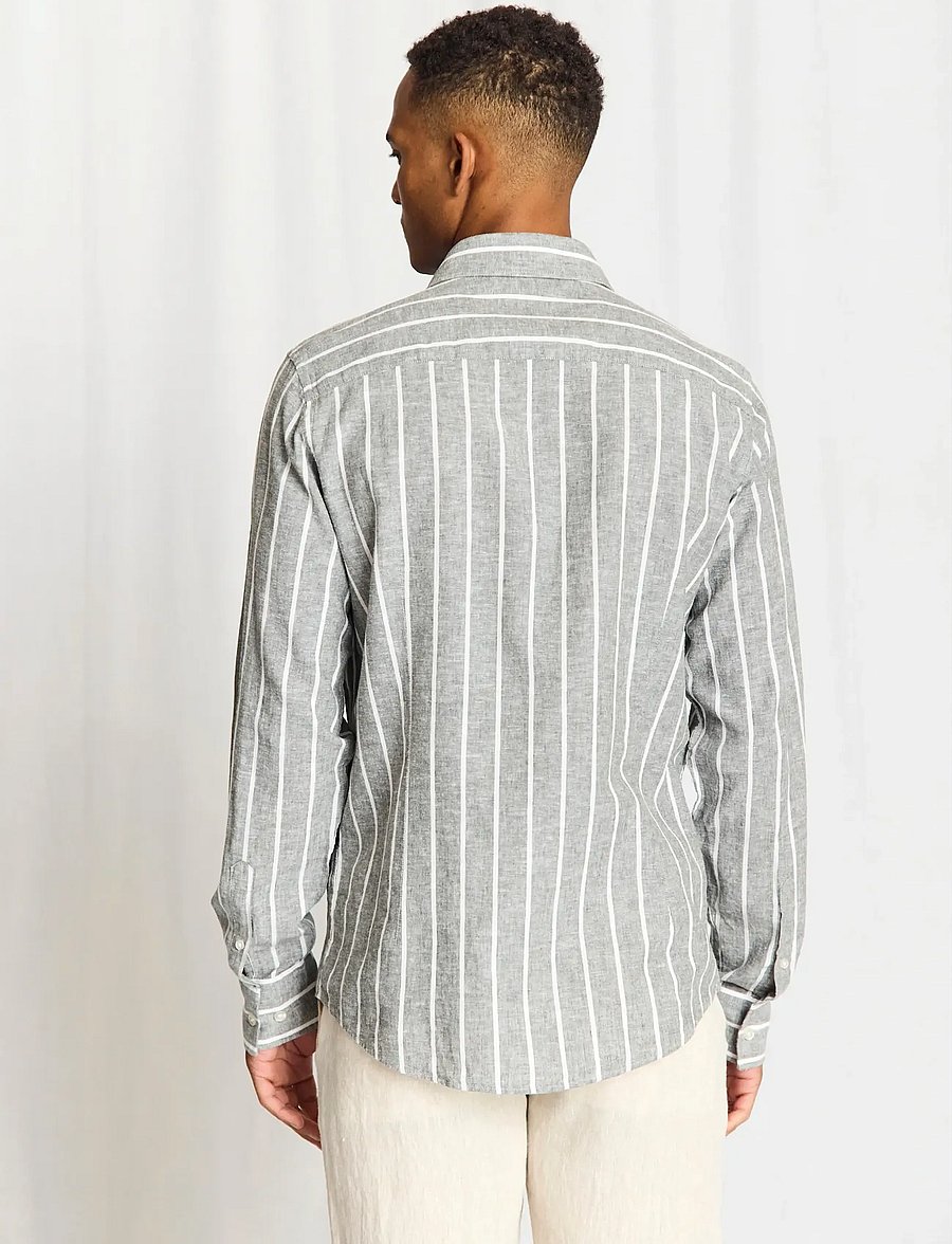 Bruun & Stengade - BS Freitas Casual Modern Fit Shirt - gestreifte hemden - green/white - 3