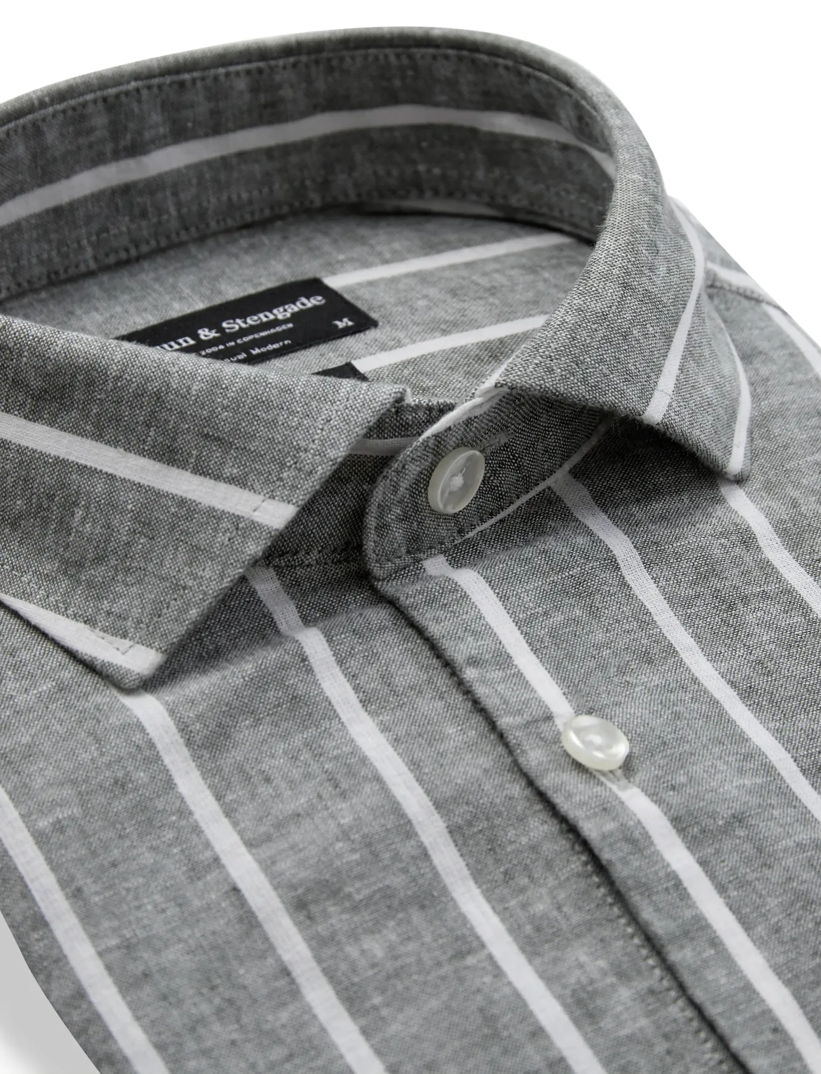 Bruun & Stengade - BS Freitas Casual Modern Fit Shirt - chemises à rayures - green/white - 5