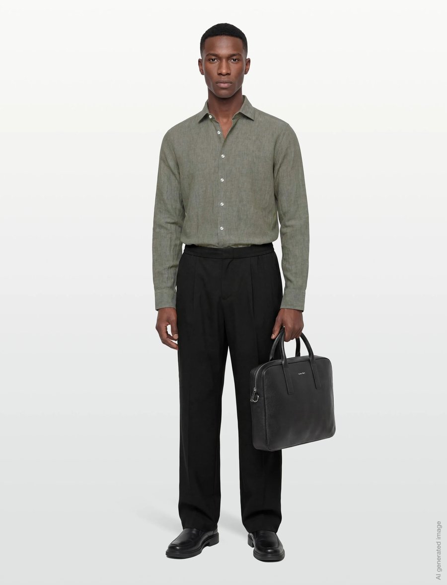Bruun & Stengade - BS Tahaka Casual Modern Fit Shirt - chemises de lin - green - 0