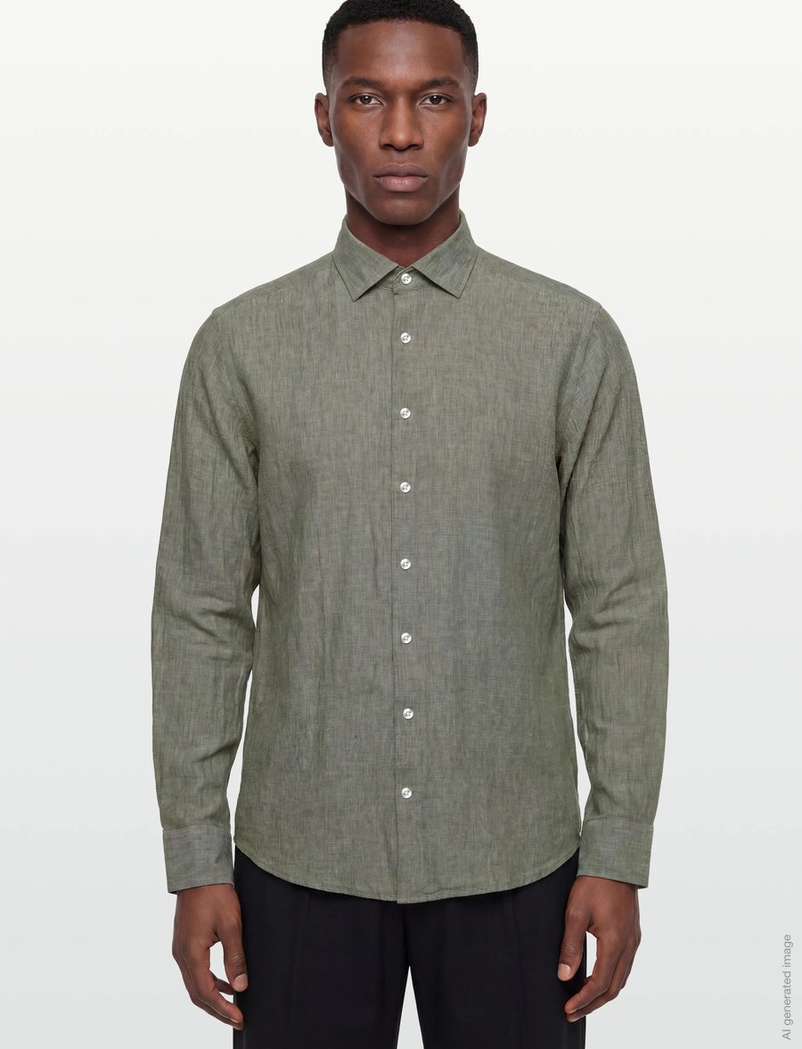 Bruun & Stengade - BS Tahaka Casual Modern Fit Shirt - chemises de lin - green - 3