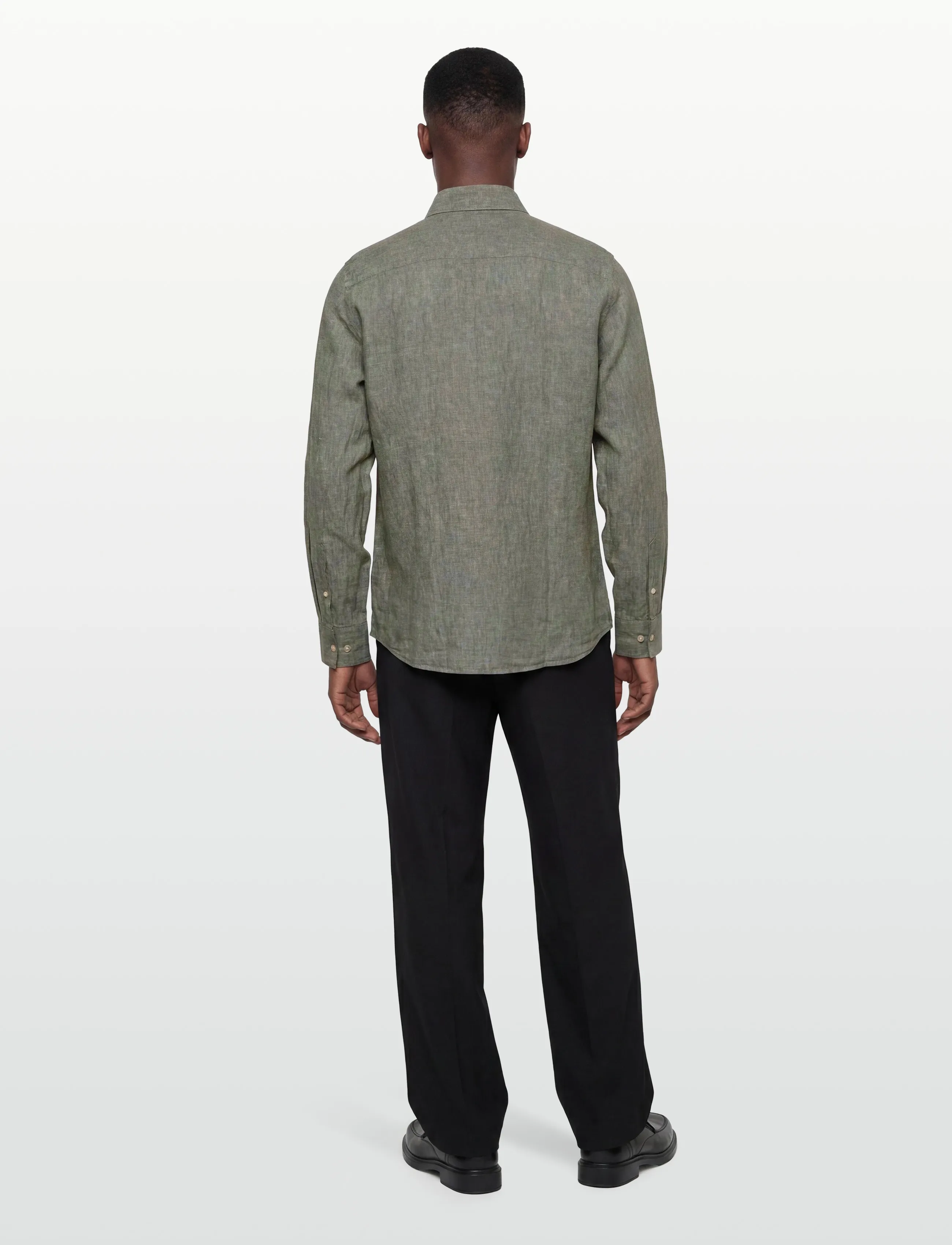Bruun & Stengade - BS Tahaka Casual Modern Fit Shirt - hørskjorter - green - 4