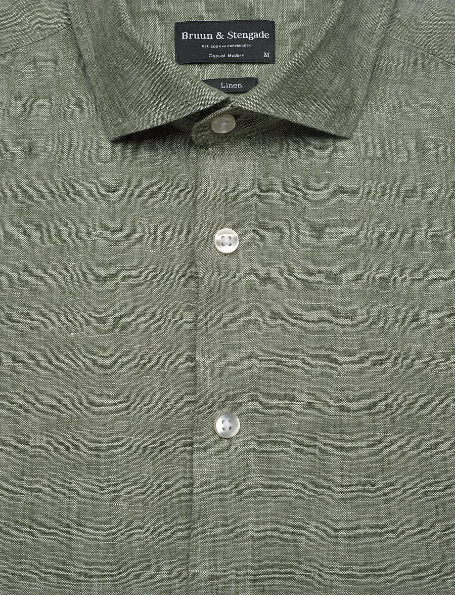 Bruun & Stengade - BS Tahaka Casual Modern Fit Shirt - chemises de lin - green - 5