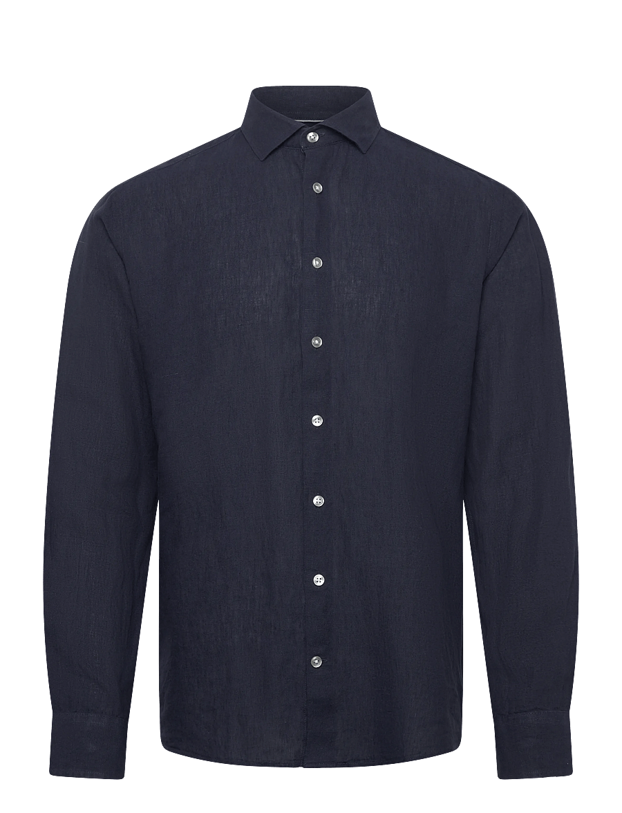 Bruun & Stengade - BS Tahaka Casual Modern Fit Shirt - leinenhemden - navy - 1