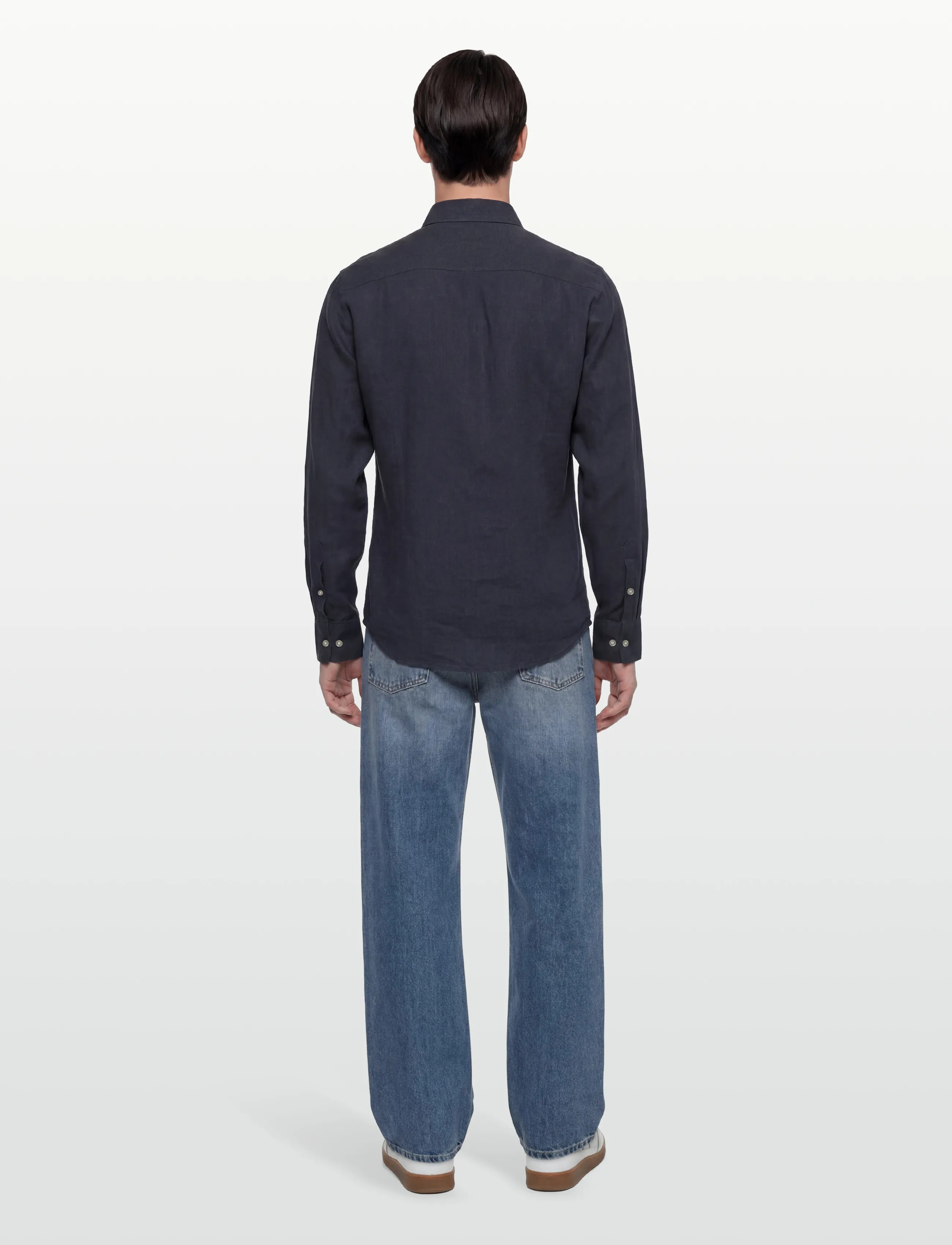 Bruun & Stengade - BS Tahaka Casual Modern Fit Shirt - hørskjorter - navy - 4