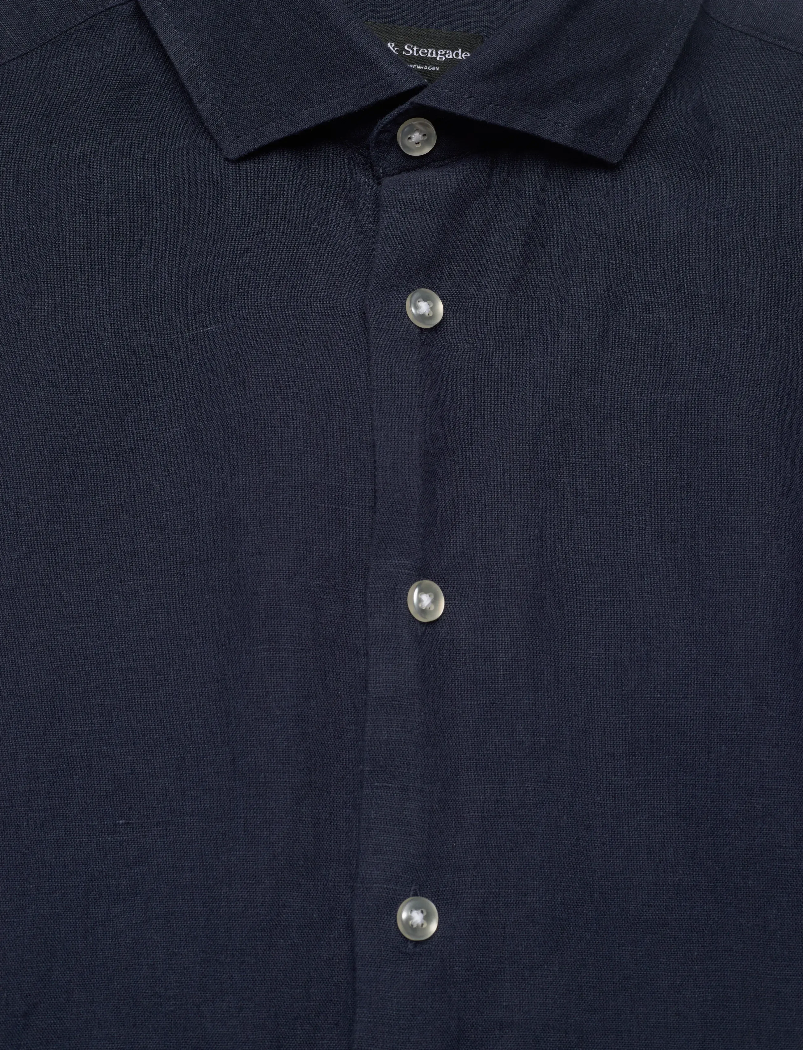 Bruun & Stengade - BS Tahaka Casual Modern Fit Shirt - hørskjorter - navy - 5
