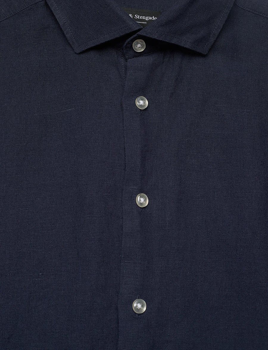 Bruun & Stengade - BS Tahaka Casual Modern Fit Shirt - leinenhemden - navy - 5