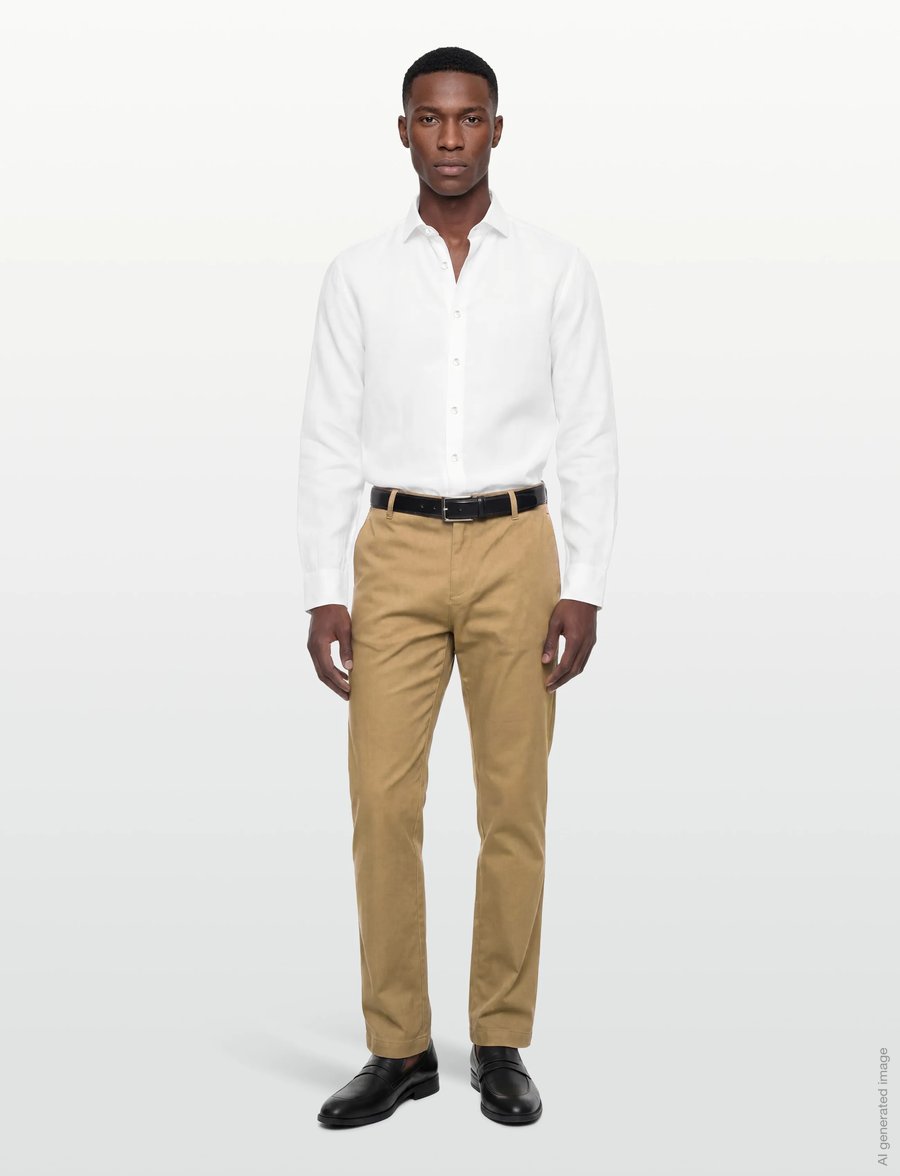 Bruun & Stengade - BS Tahaka Casual Modern Fit Shirt - chemises de lin - white - 0