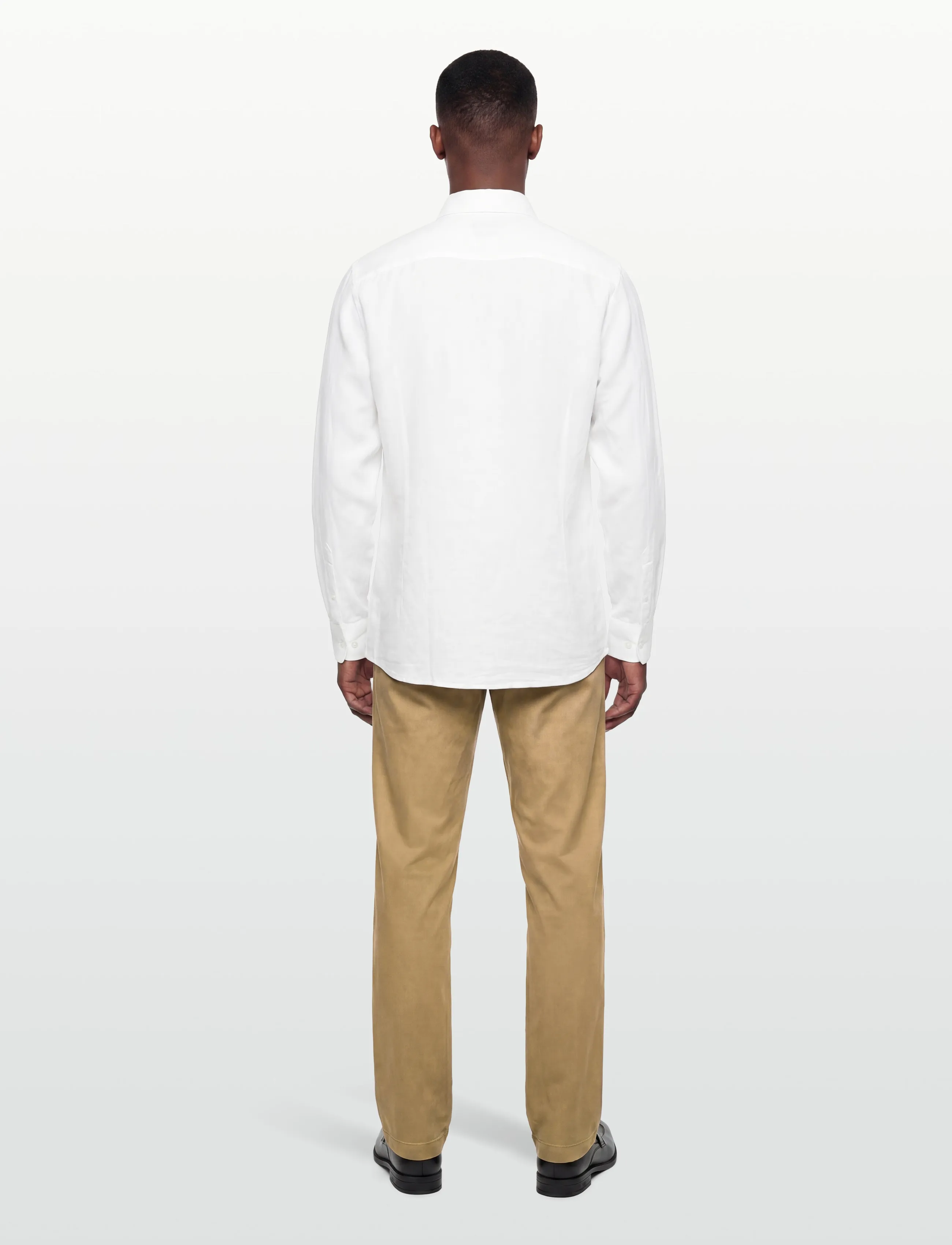 Bruun & Stengade - BS Tahaka Casual Modern Fit Shirt - hørskjorter - white - 4