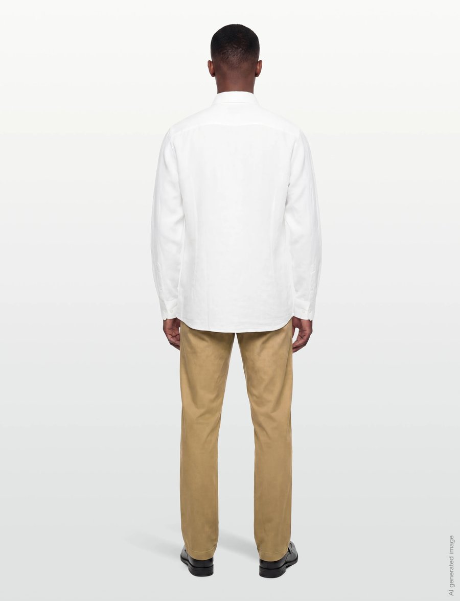 Bruun & Stengade - BS Tahaka Casual Modern Fit Shirt - chemises de lin - white - 4