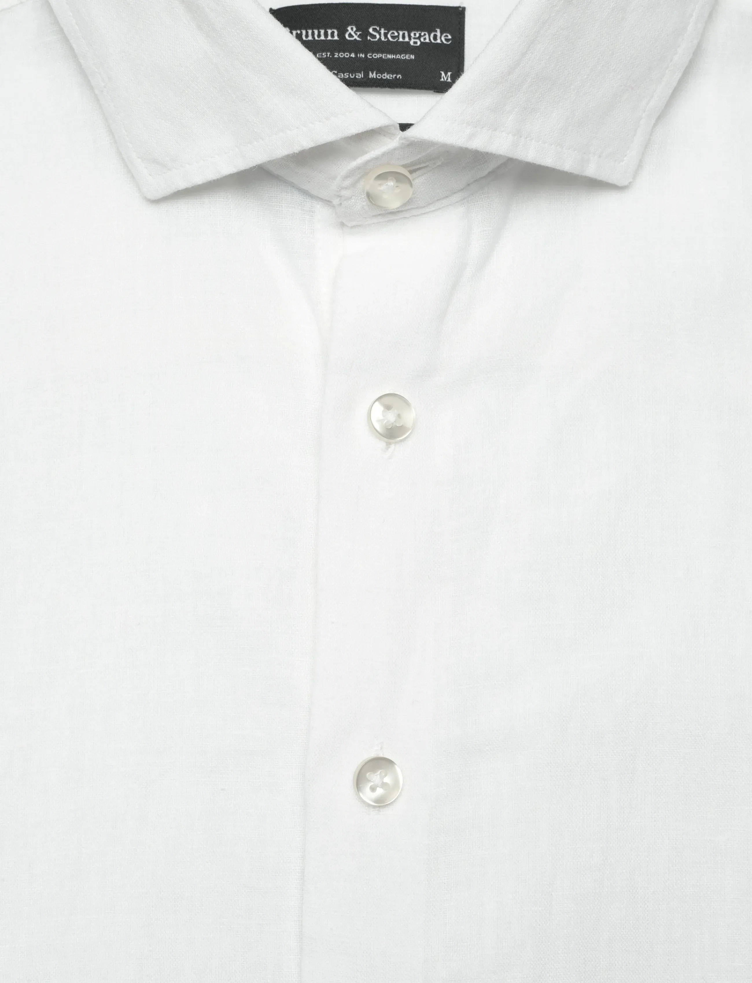 Bruun & Stengade - BS Tahaka Casual Modern Fit Shirt - hørskjorter - white - 5