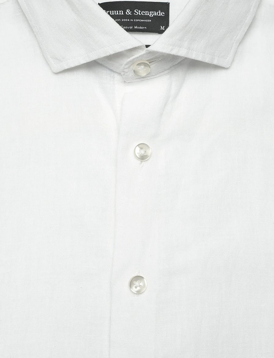 Bruun & Stengade - BS Tahaka Casual Modern Fit Shirt - chemises de lin - white - 5