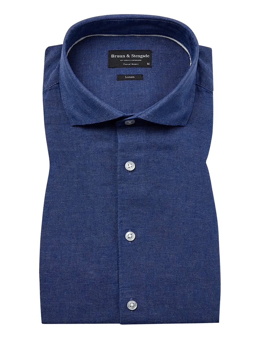 Bruun & Stengade - BS Tahaka Casual Modern Fit Shirt - leinenhemden - blue - 1