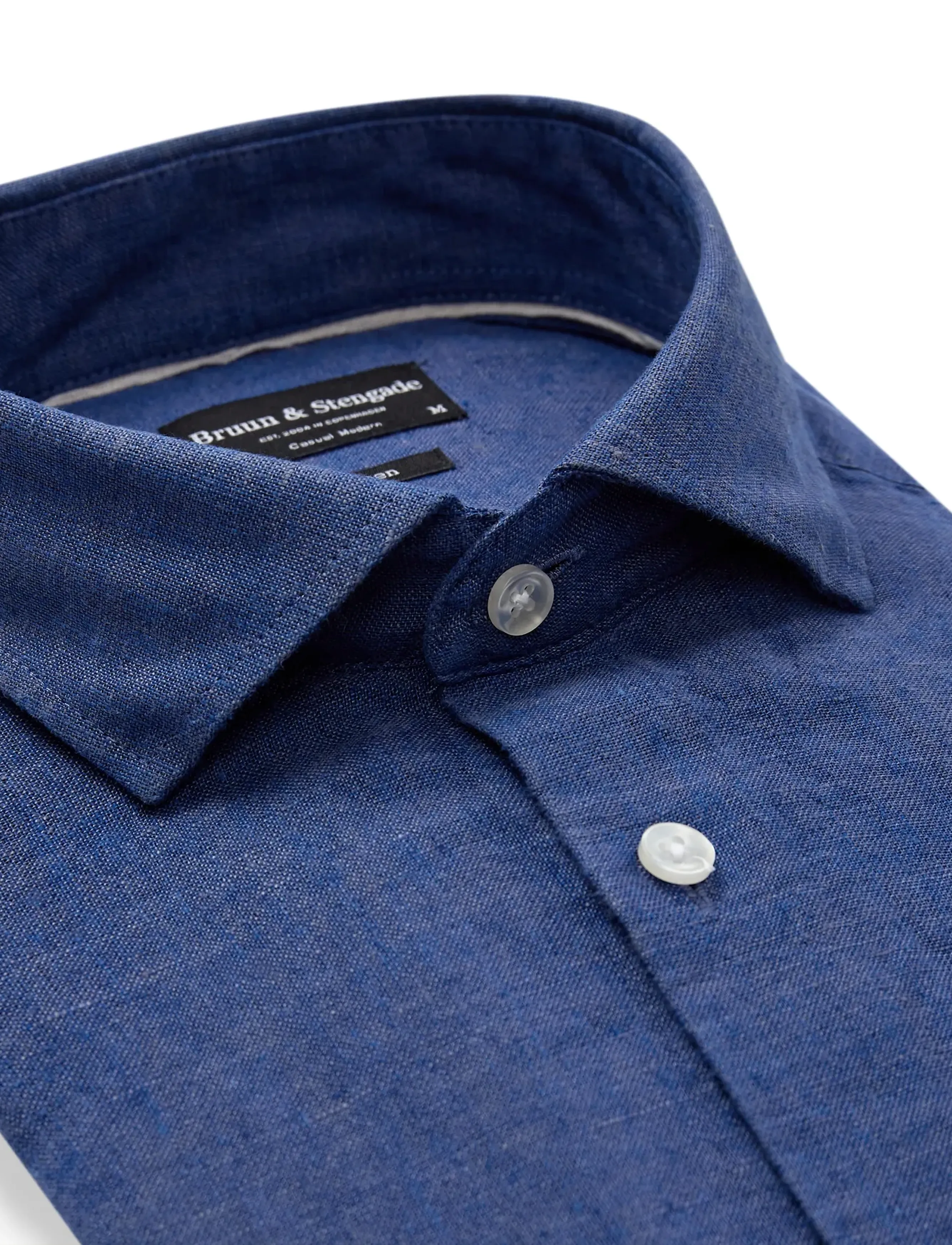 Bruun & Stengade - BS Tahaka Casual Modern Fit Shirt - hørskjorter - blue - 2