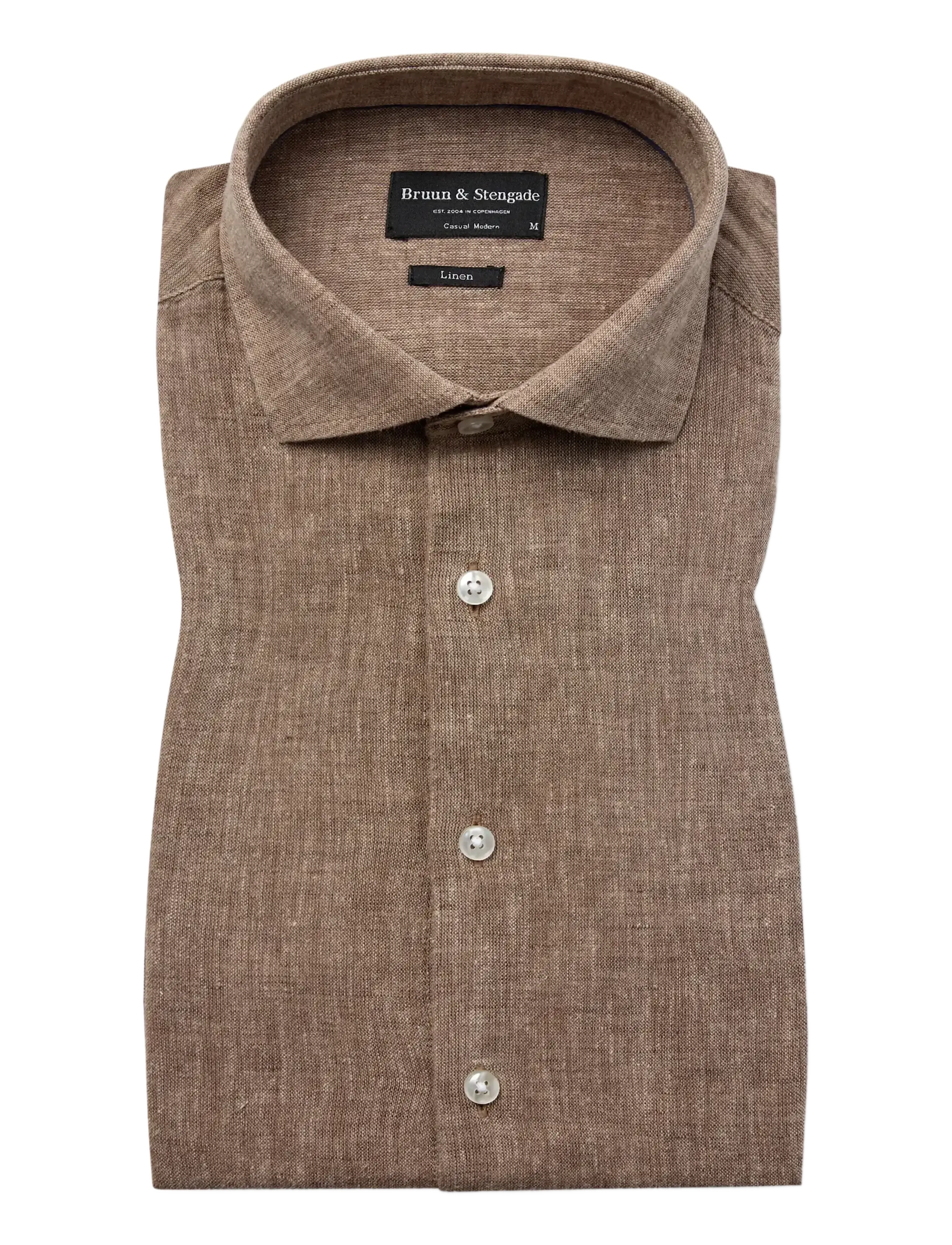 Bruun & Stengade - BS Tahaka Casual Modern Fit Shirt - hørskjorter - brown - 1