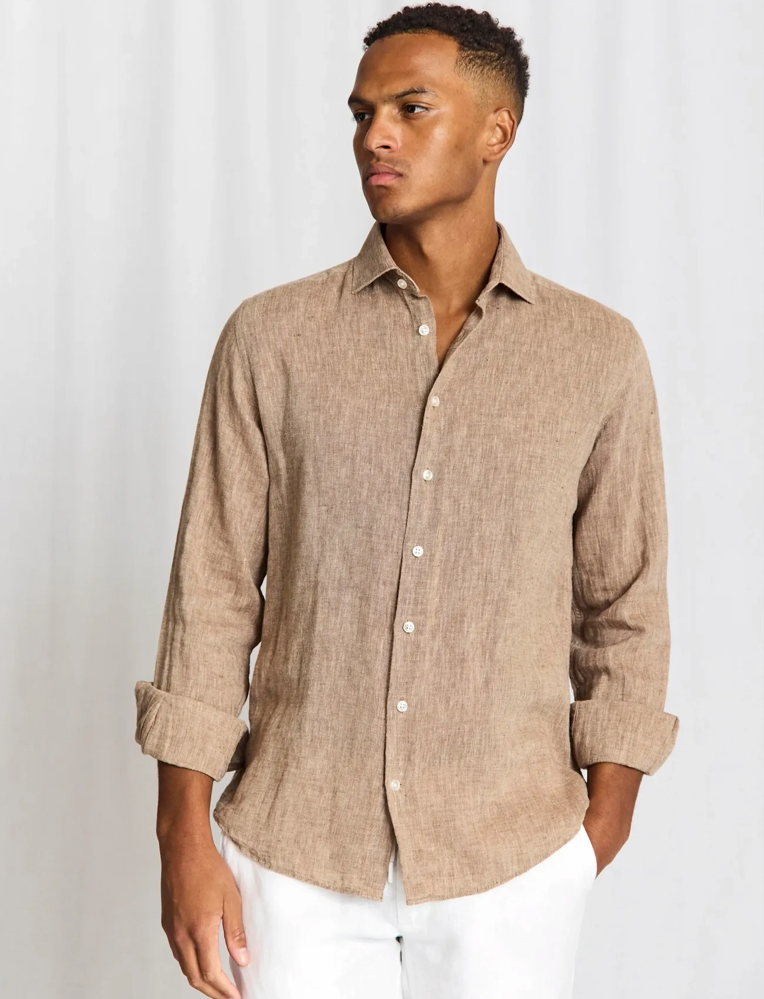 Bruun & Stengade BS Tahaka Casual Modern Fit Shirt - Casual skjorter - BROWN / brown