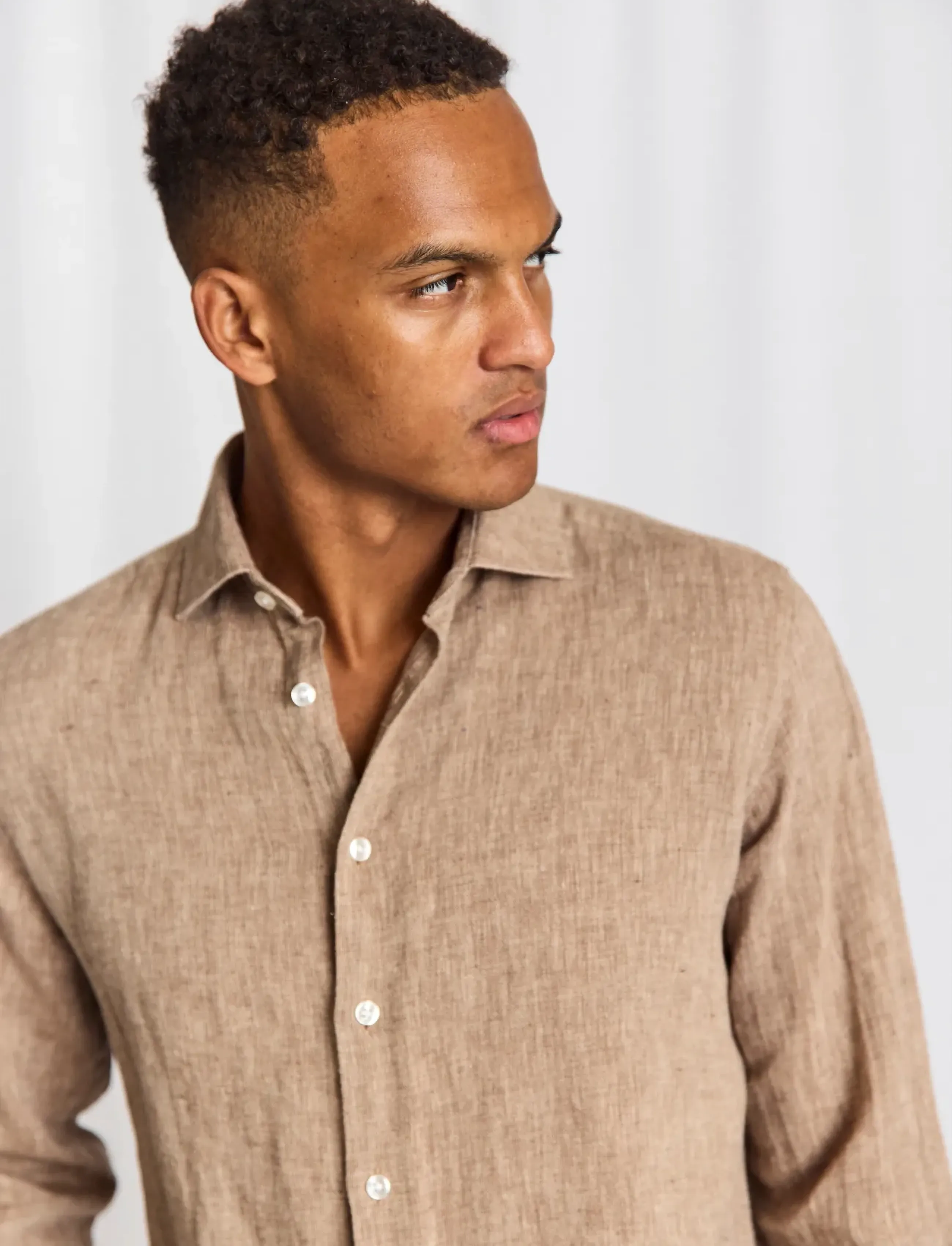 Bruun & Stengade - BS Tahaka Casual Modern Fit Shirt - hørskjorter - brown - 2