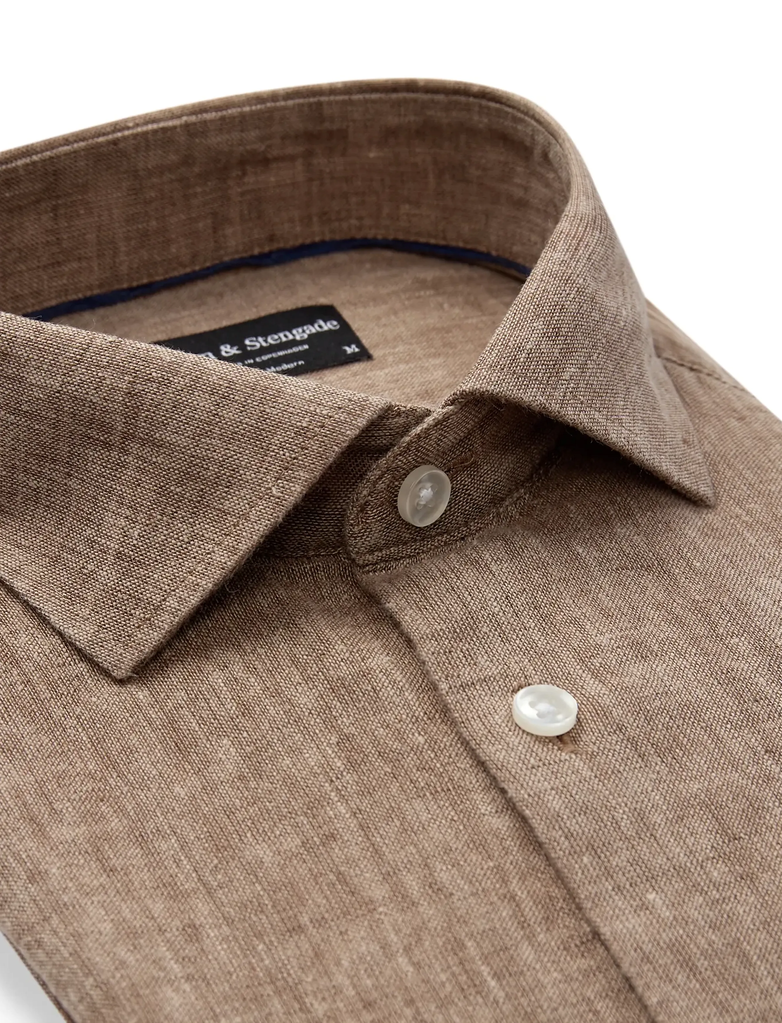 Bruun & Stengade - BS Tahaka Casual Modern Fit Shirt - hørskjorter - brown - 5