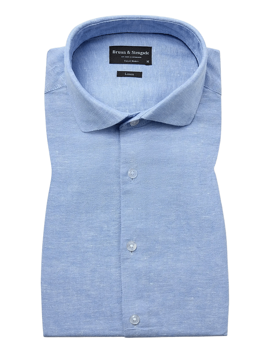 Bruun & Stengade - BS Tahaka Casual Modern Fit Shirt - leinenhemden - light blue - 1
