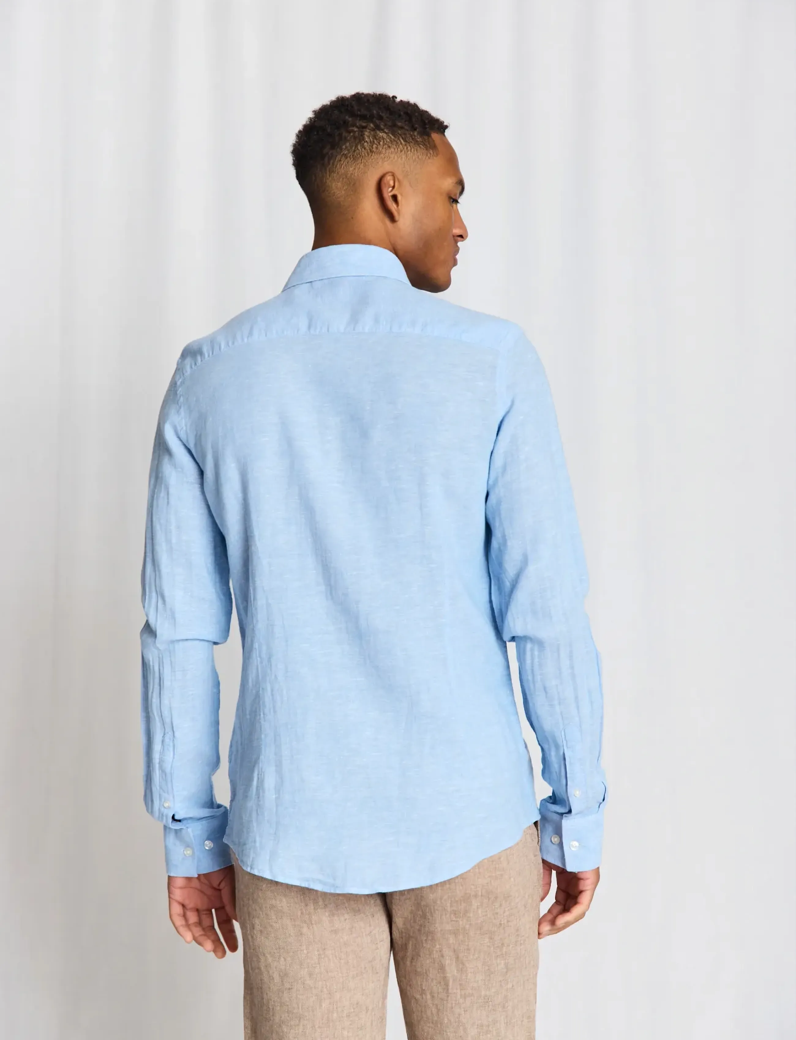 Bruun & Stengade - BS Tahaka Casual Modern Fit Shirt - hørskjorter - light blue - 2