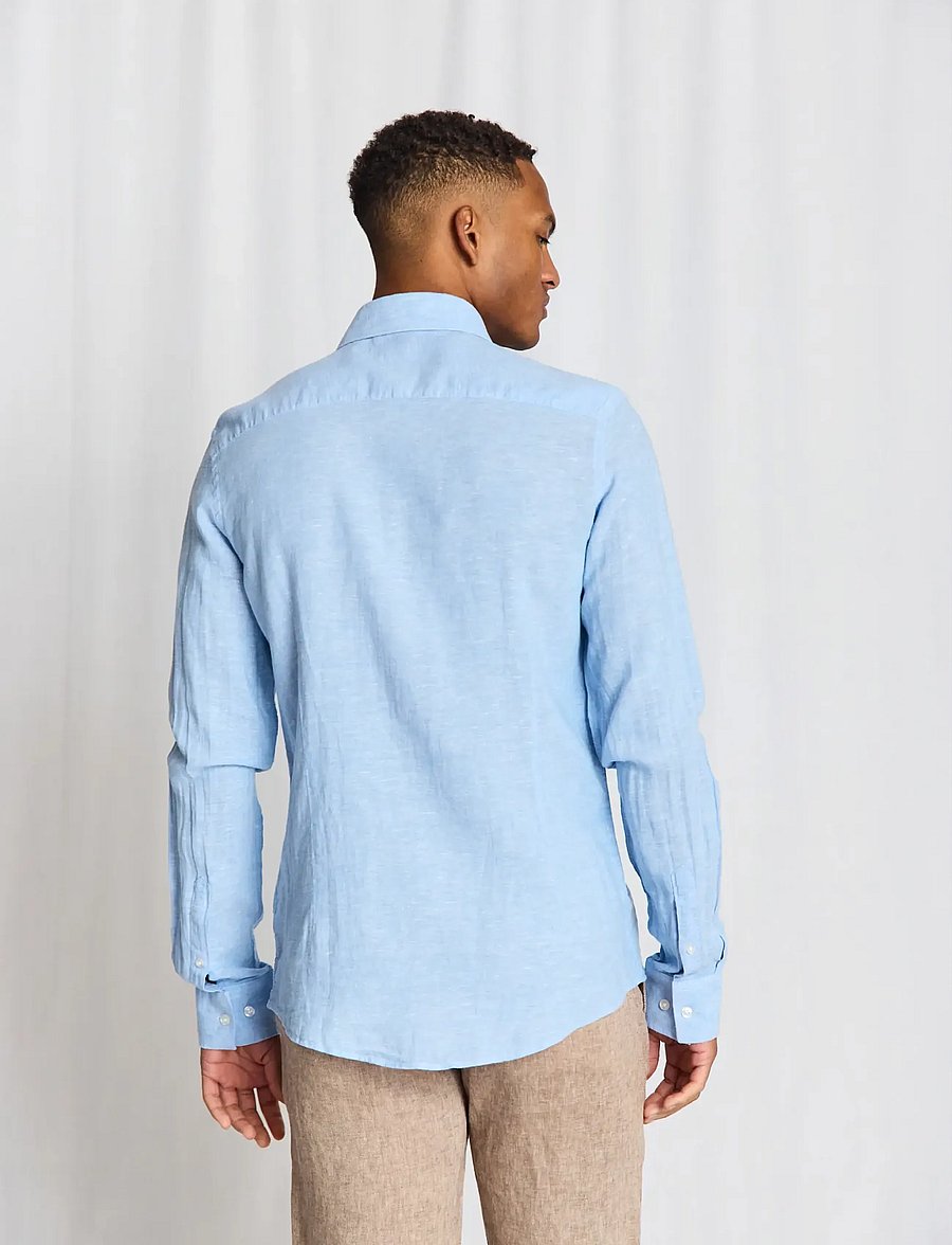 Bruun & Stengade - BS Tahaka Casual Modern Fit Shirt - leinenhemden - light blue - 2