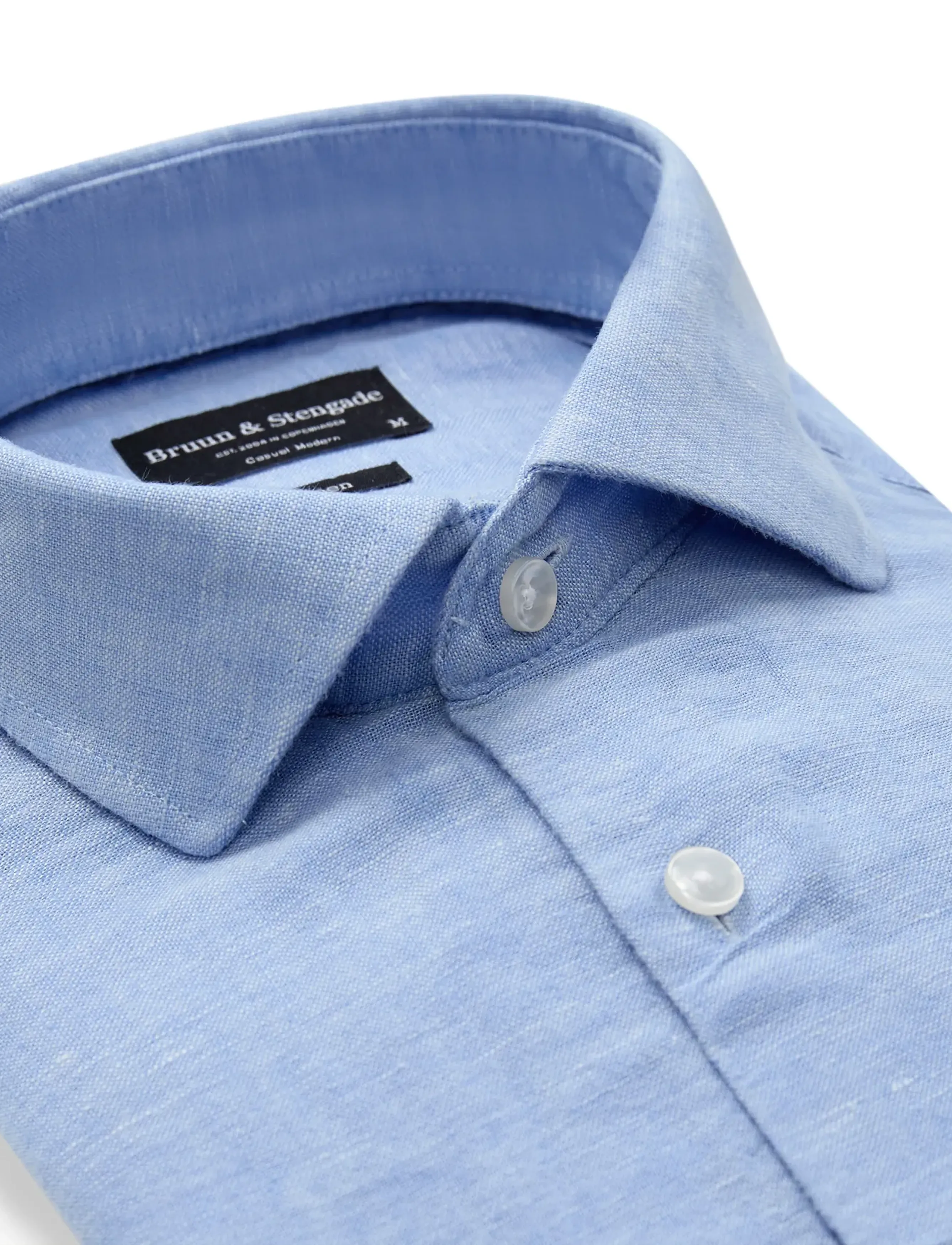 Bruun & Stengade - BS Tahaka Casual Modern Fit Shirt - hørskjorter - light blue - 5