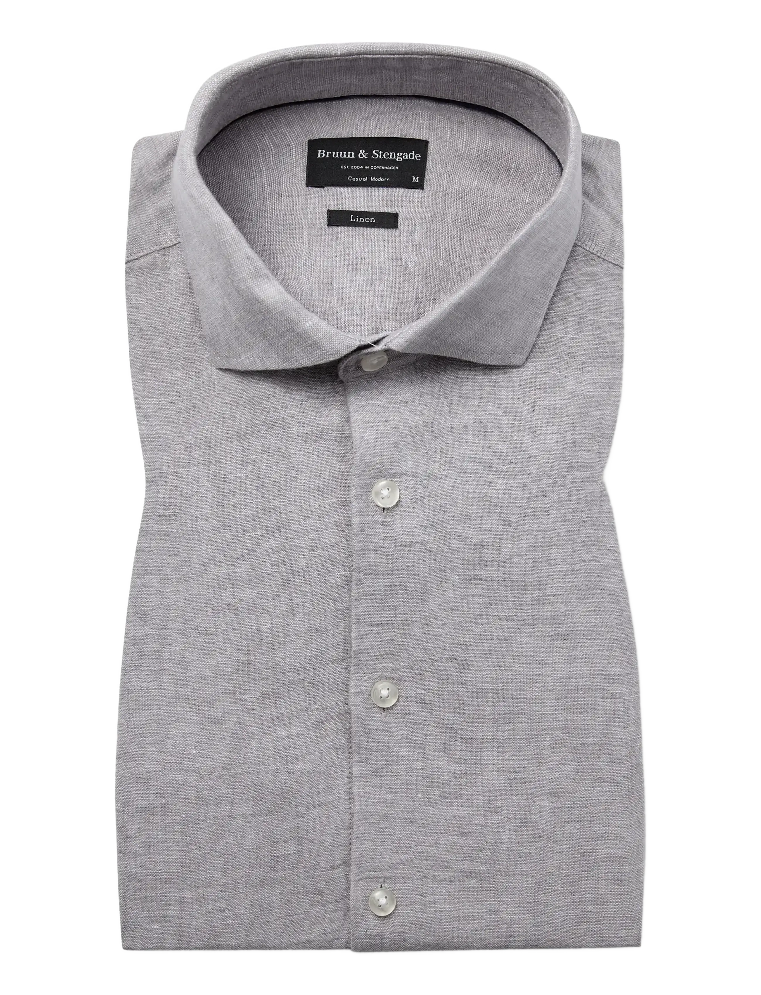 Bruun & Stengade - BS Tahaka Casual Modern Fit Shirt - hørskjorter - light grey - 1