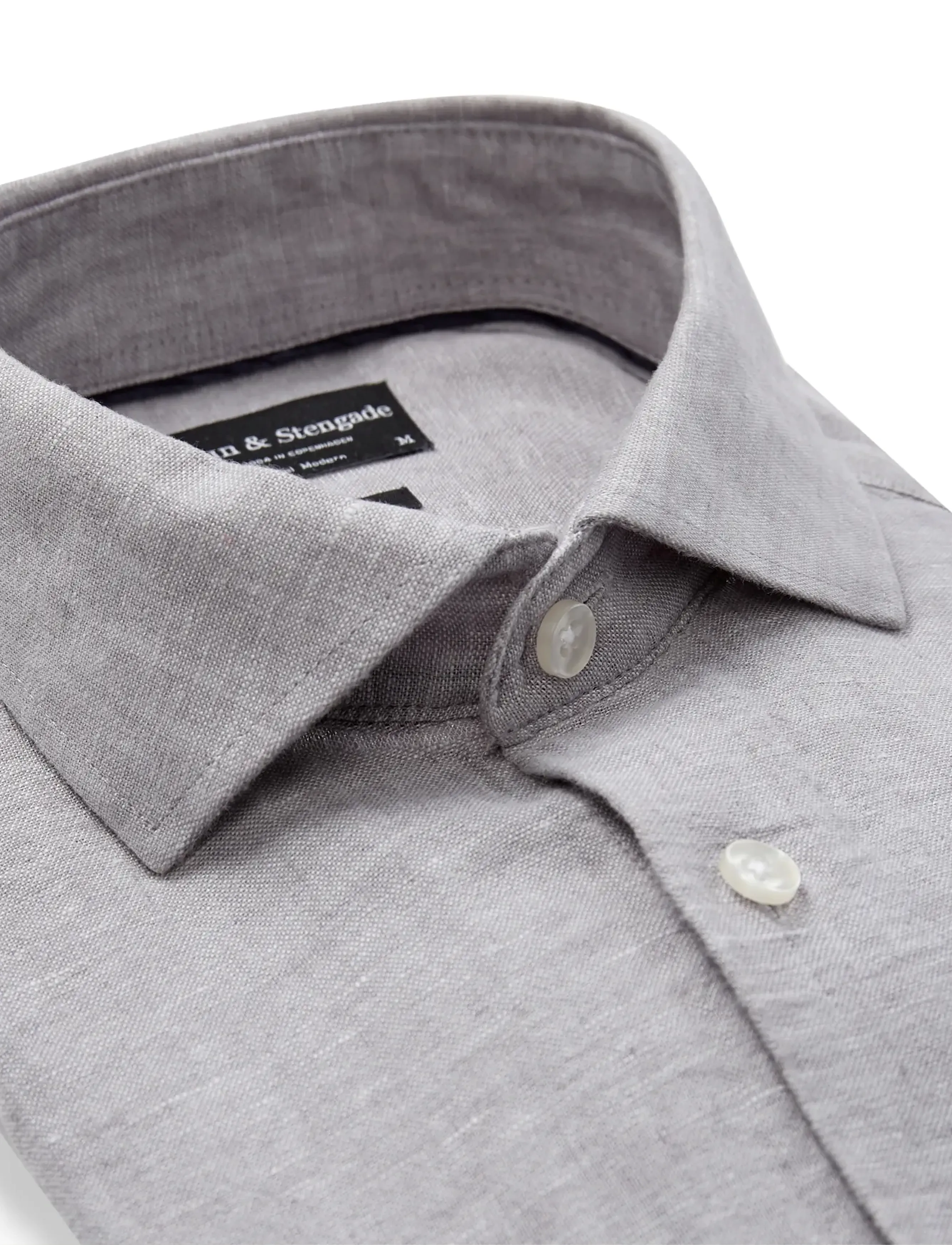 Bruun & Stengade - BS Tahaka Casual Modern Fit Shirt - hørskjorter - light grey - 4