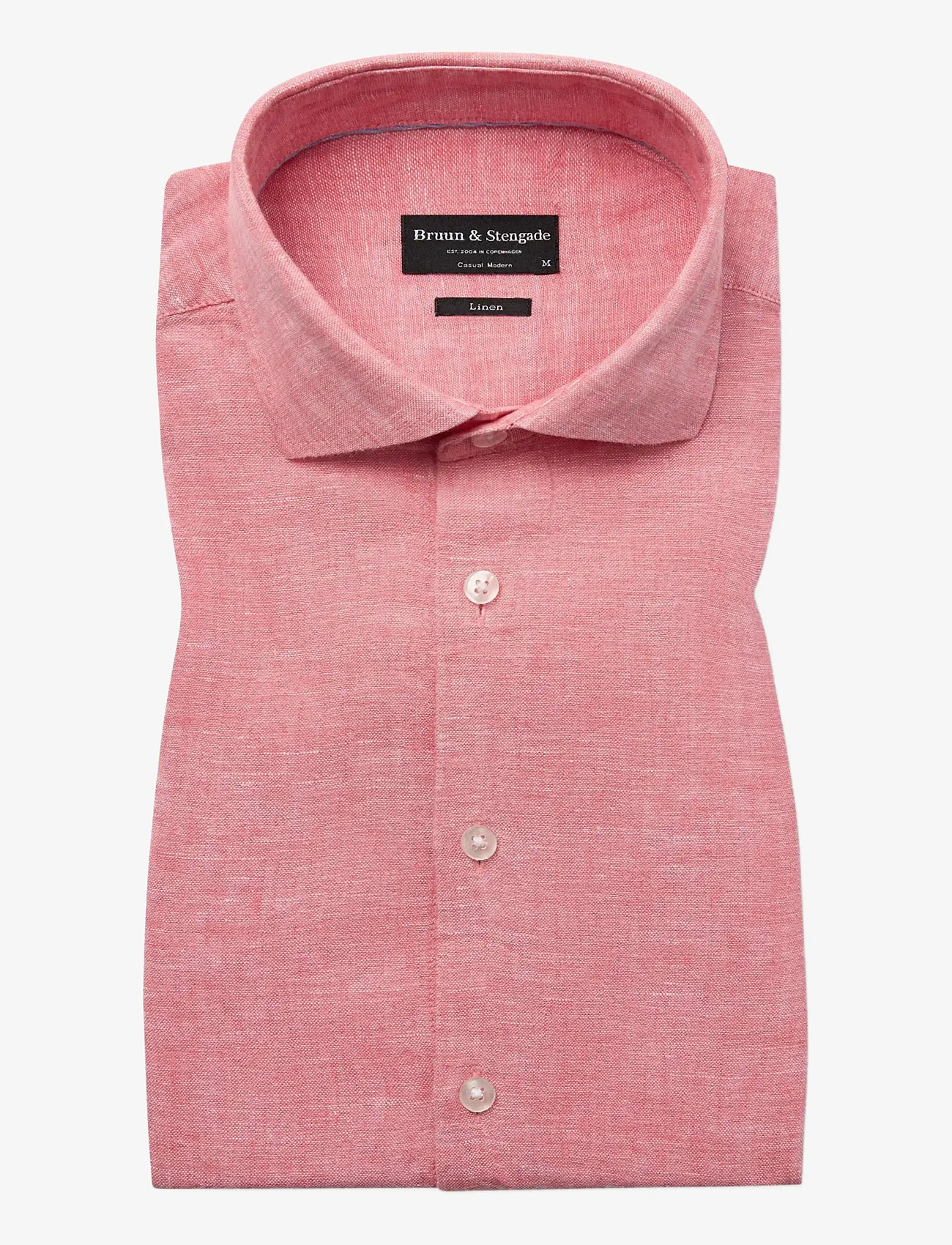 Bruun & Stengade - BS Tahaka Casual Modern Fit Shirt - hørskjorter - pink - 1