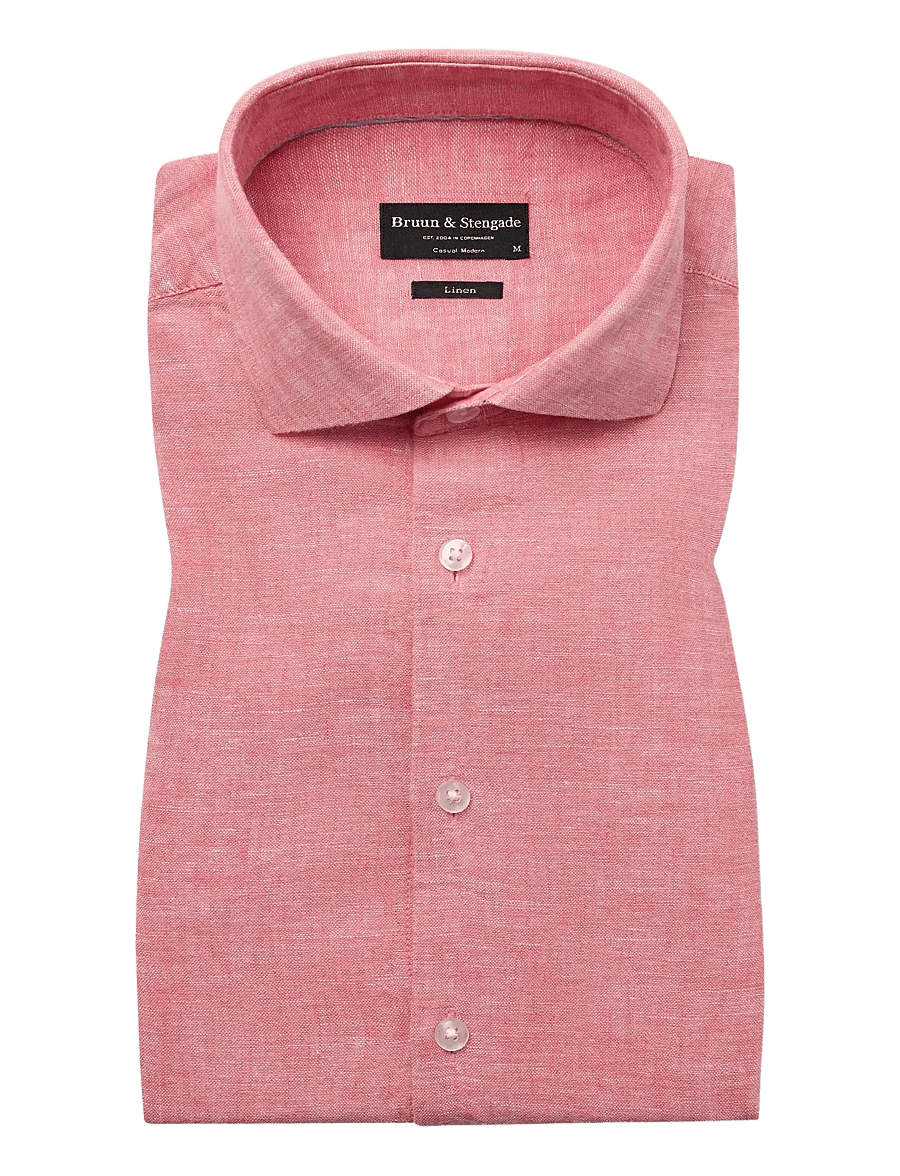 Bruun & Stengade - BS Tahaka Casual Modern Fit Shirt - chemises de lin - pink - 1