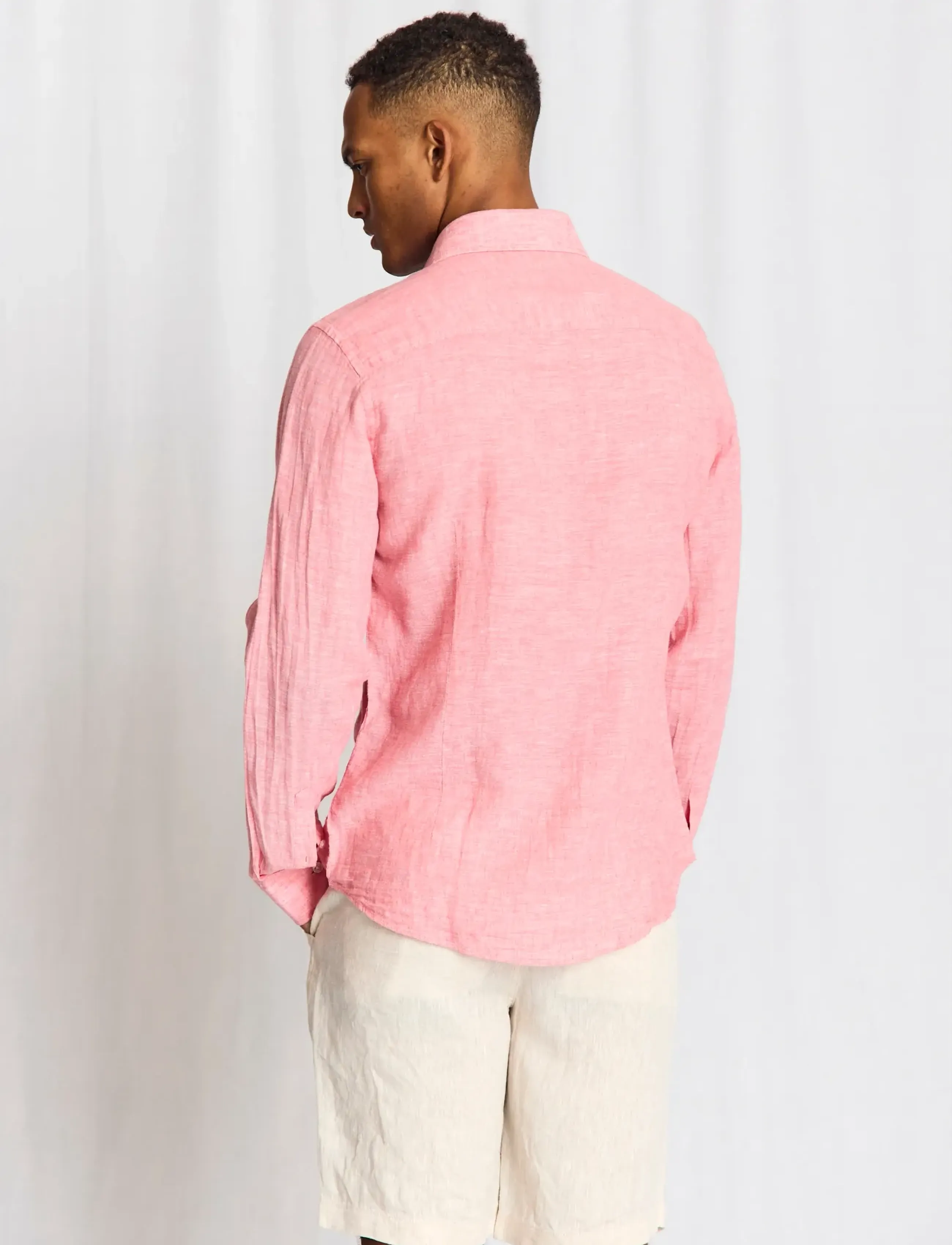 Bruun & Stengade - BS Tahaka Casual Modern Fit Shirt - chemises de lin - pink - 3