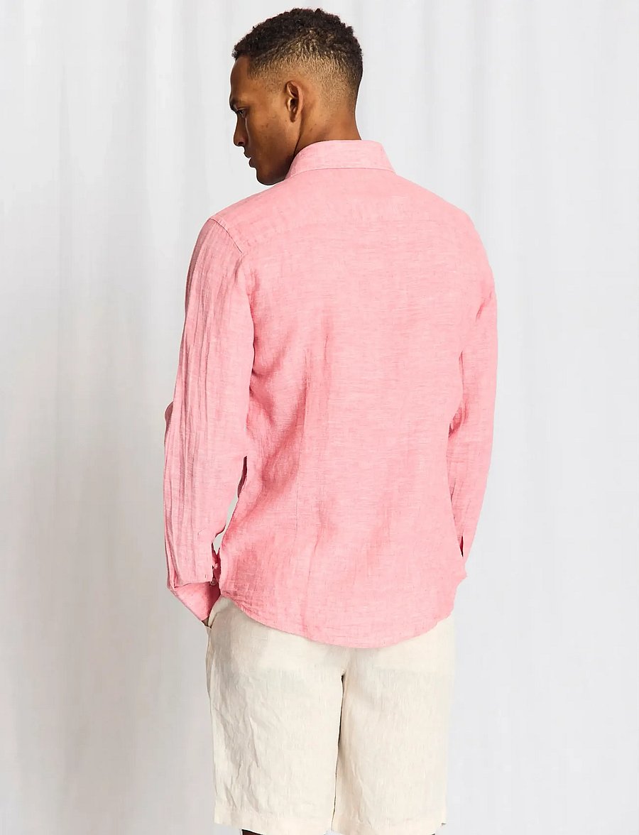 Bruun & Stengade - BS Tahaka Casual Modern Fit Shirt - chemises de lin - pink - 3