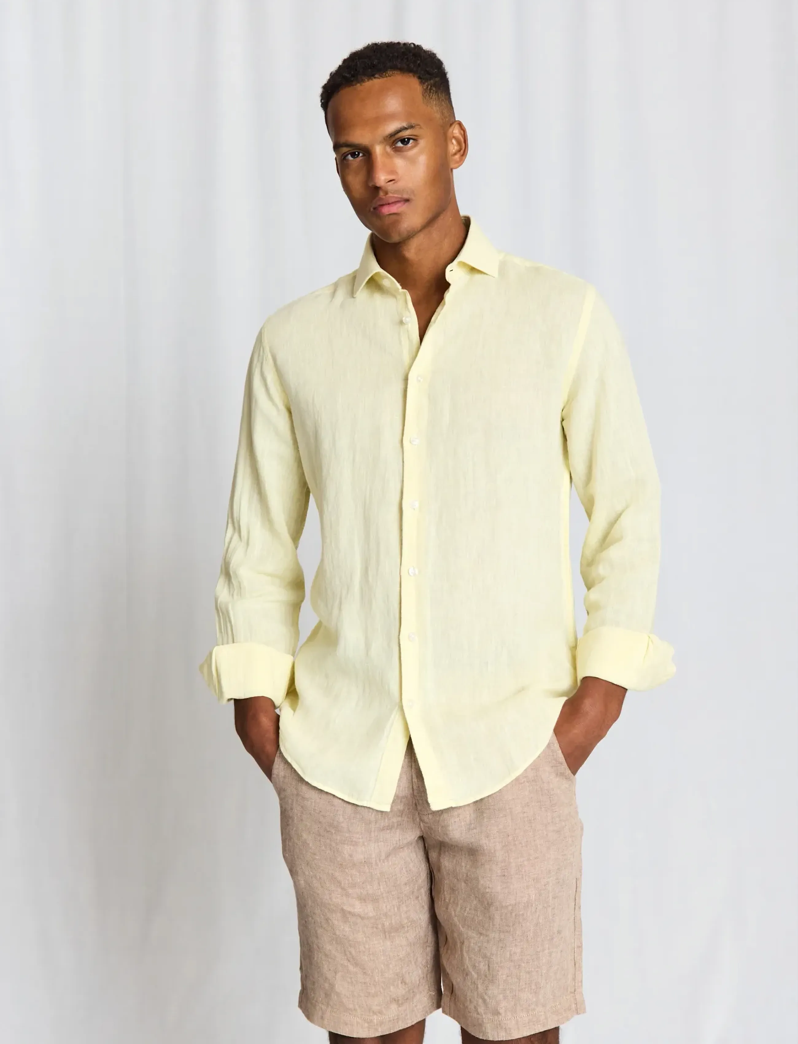 Bruun & Stengade BS Tahaka Casual Modern Fit Shirt - Kollektionen - YELLOW / yellow