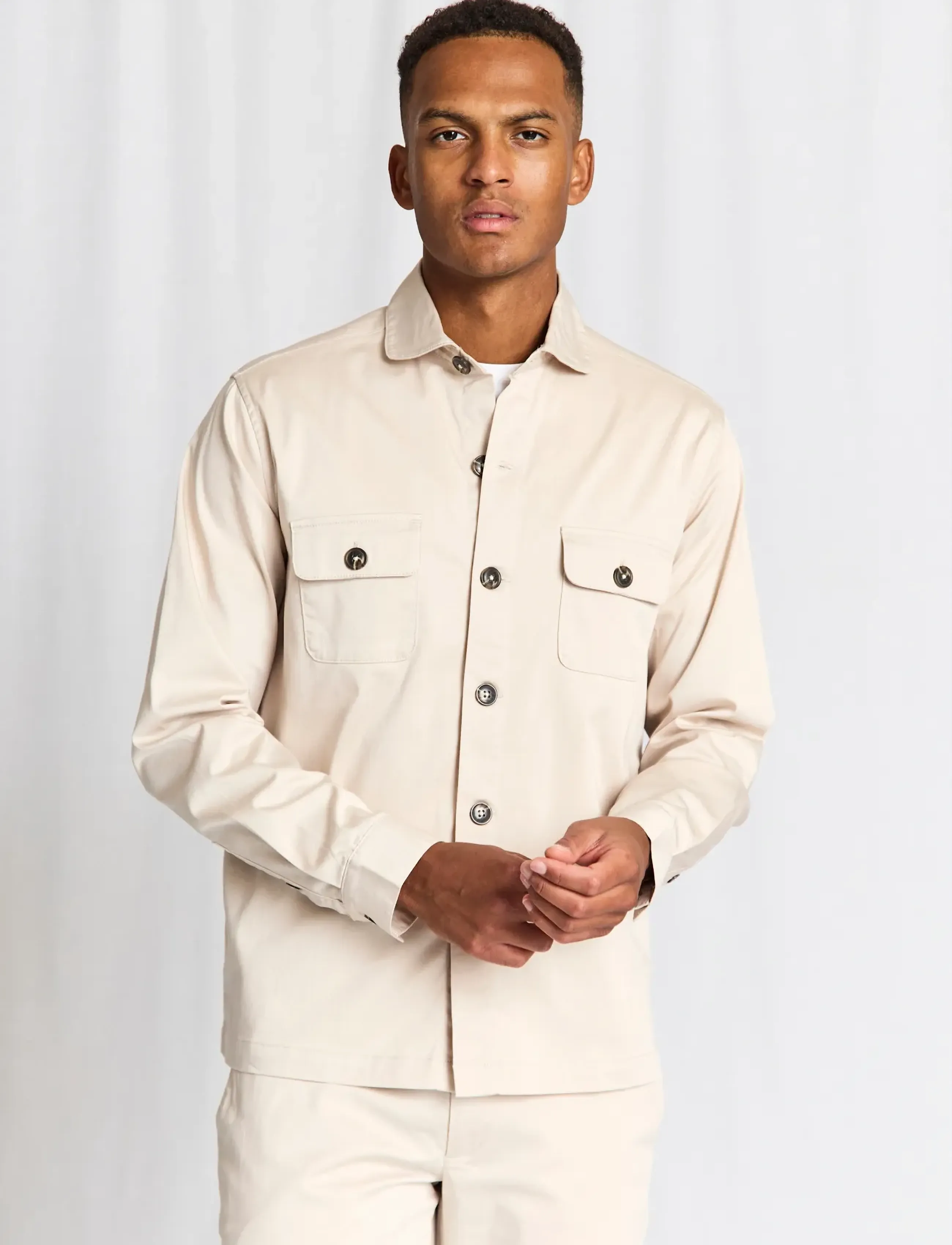 Bruun & Stengade BS Rocco Regular Fit Overshirt - Overshirts - KIT / beige