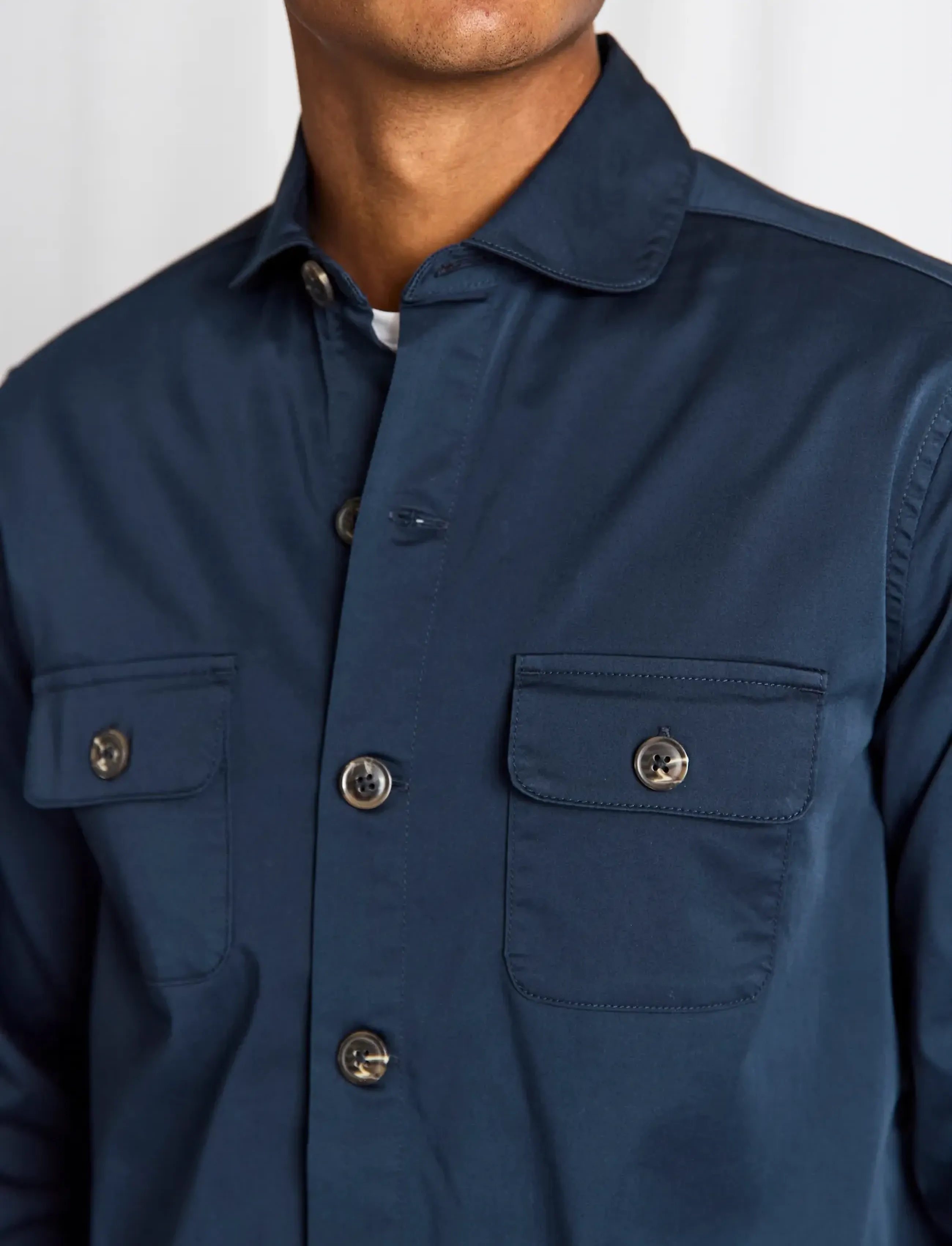 Bruun & Stengade - BS Rocco Regular Fit Overshirt - vacation essentials - navy - 4
