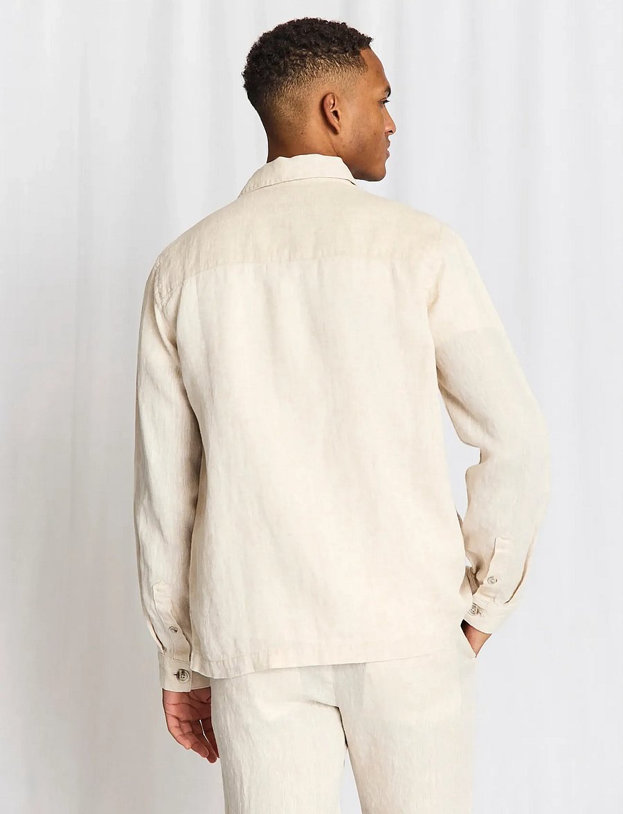 Bruun & Stengade - BS Davide Regular Fit Overshirt - urlaubsfavoriten - sand - 3