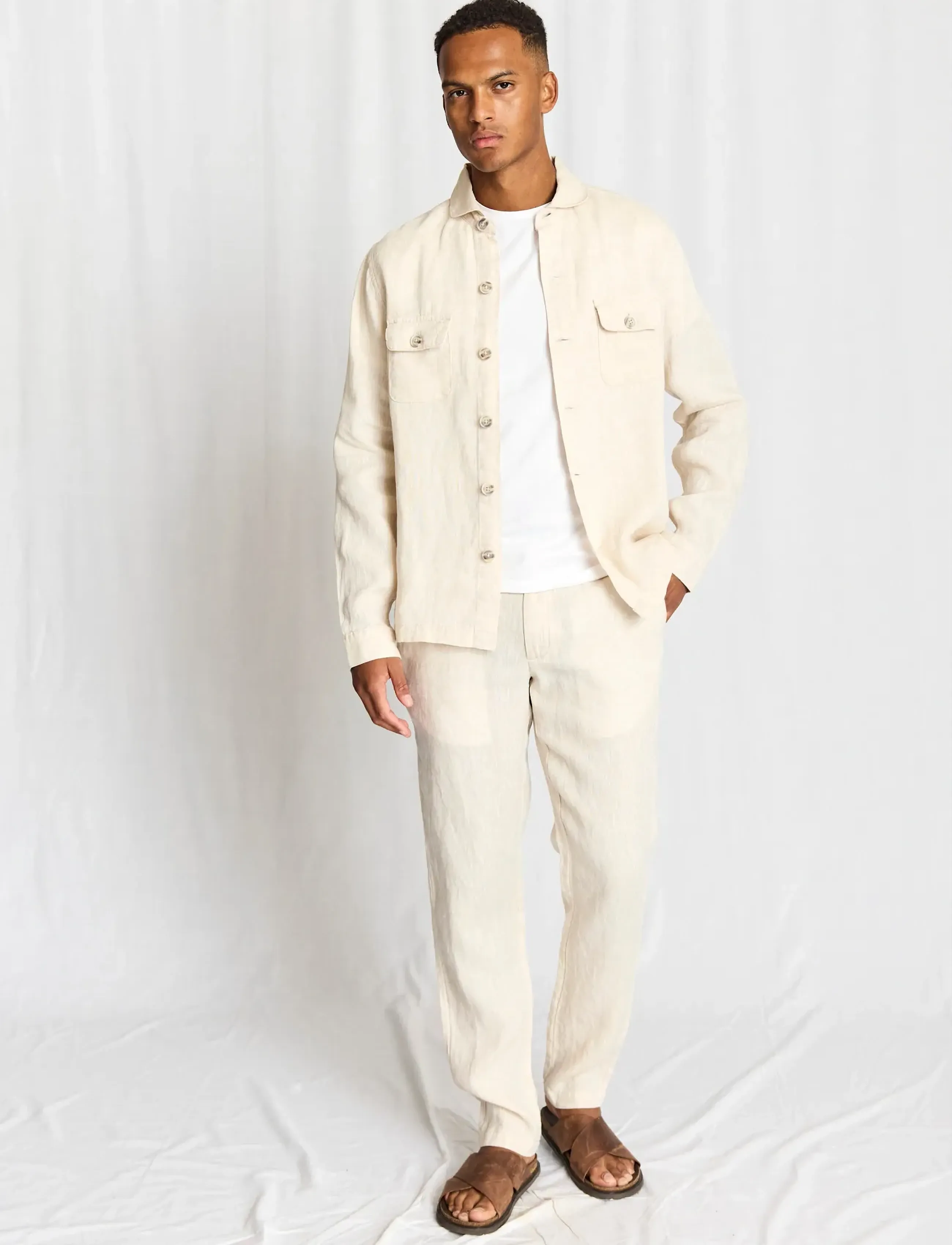 Bruun & Stengade - BS Davide Regular Fit Overshirt - urlaubsfavoriten - sand - 5