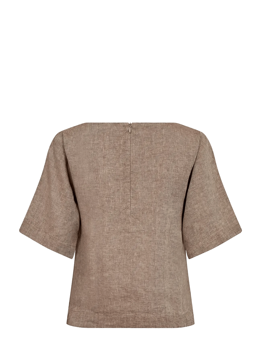 Bruun & Stengade - BS Lucianne Regular Fit Top - leinenhemden - brown - 2