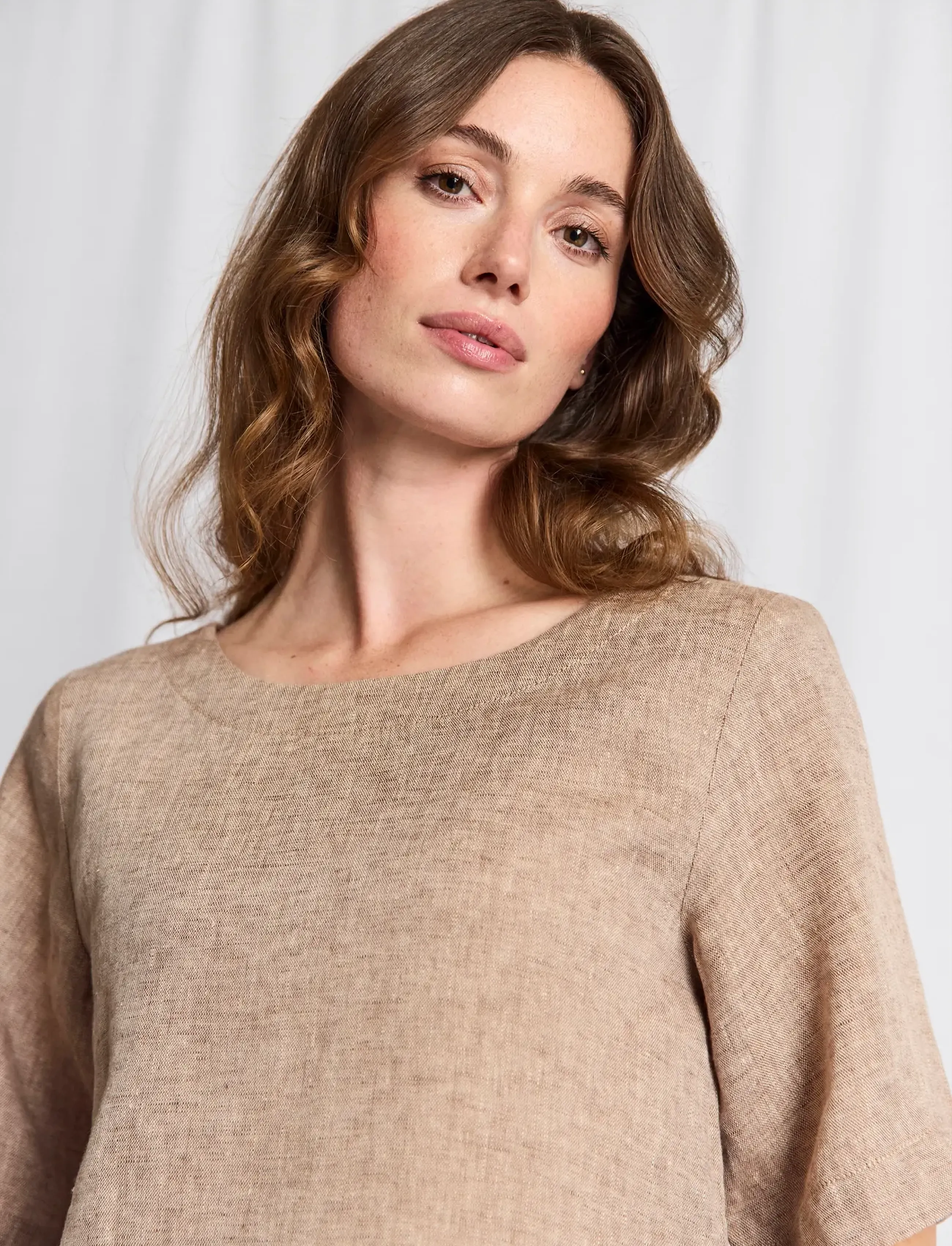 Bruun & Stengade - BS Lucianne Regular Fit Top - linased särgid - brown - 3