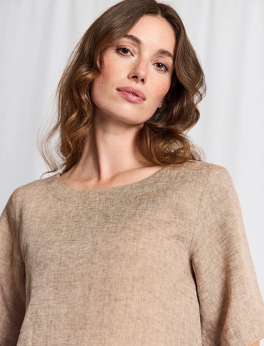 Bruun & Stengade - BS Lucianne Regular Fit Top - leinenhemden - brown - 3