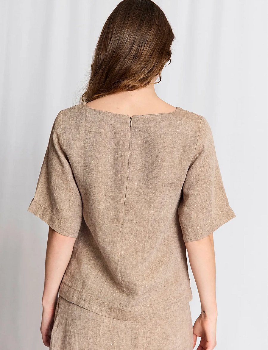 Bruun & Stengade - BS Lucianne Regular Fit Top - leinenhemden - brown - 4