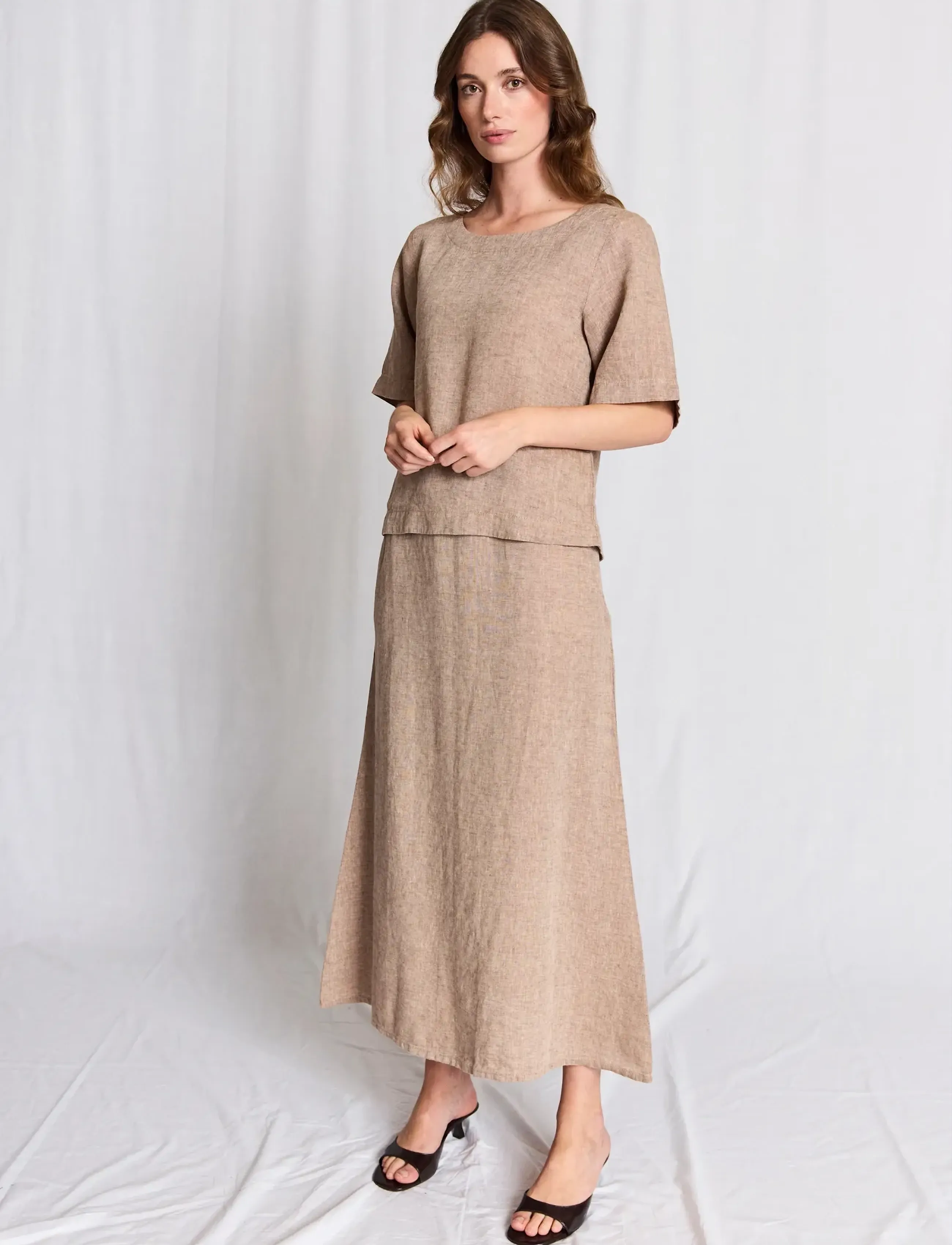Bruun & Stengade - BS Lucianne Regular Fit Top - linased särgid - brown - 5