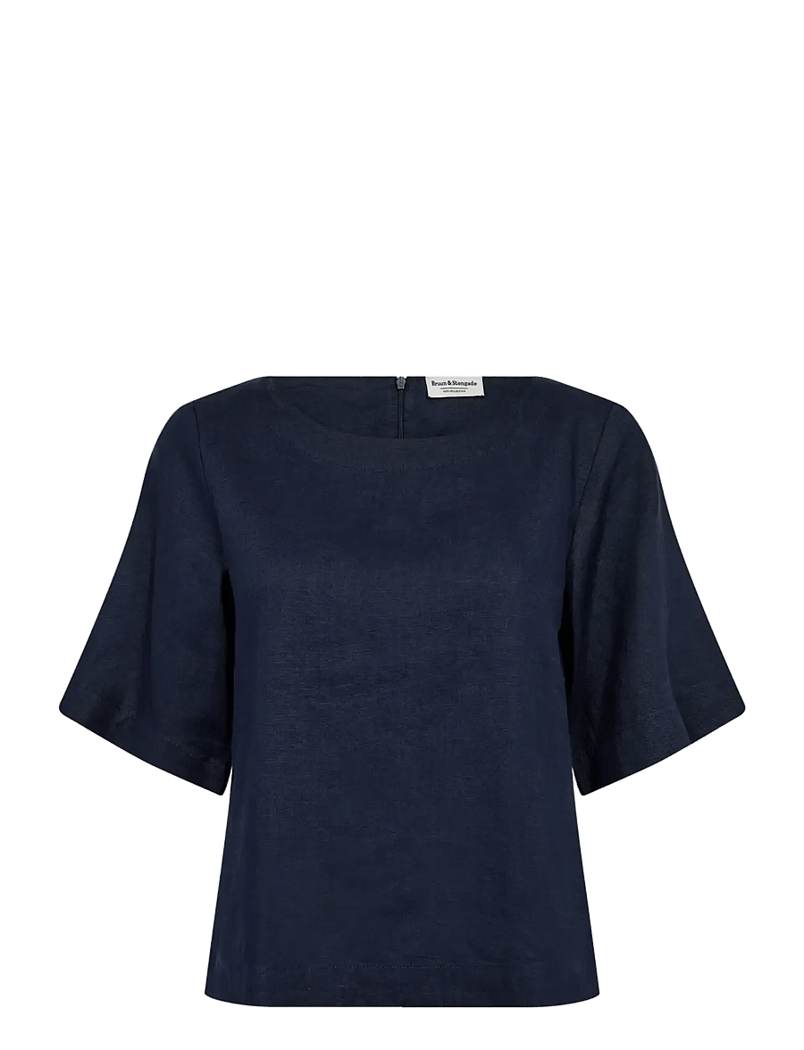Bruun & Stengade - BS Lucianne Regular Fit Top - leinenhemden - navy - 1