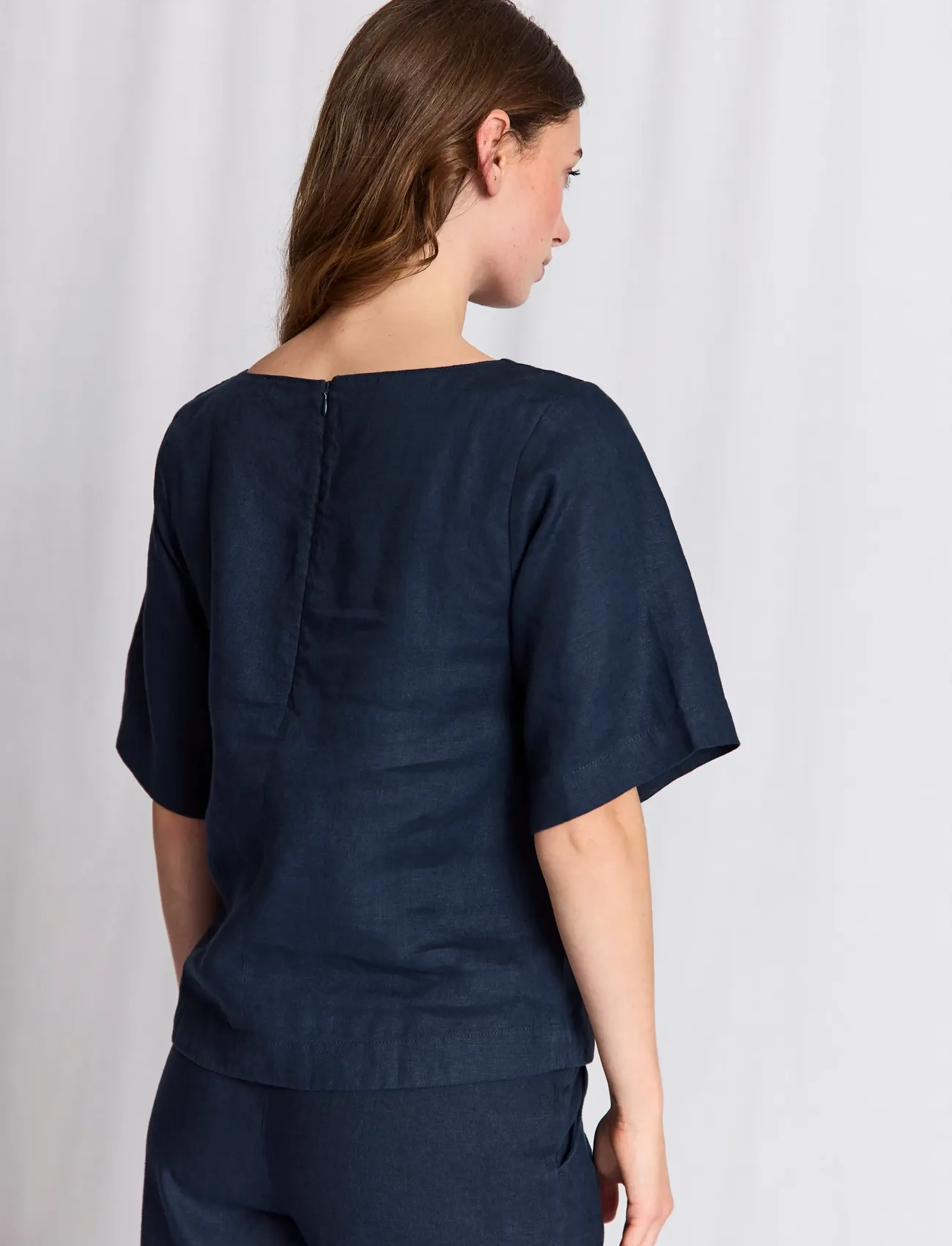 Bruun & Stengade - BS Lucianne Regular Fit Top - leinenhemden - navy - 3