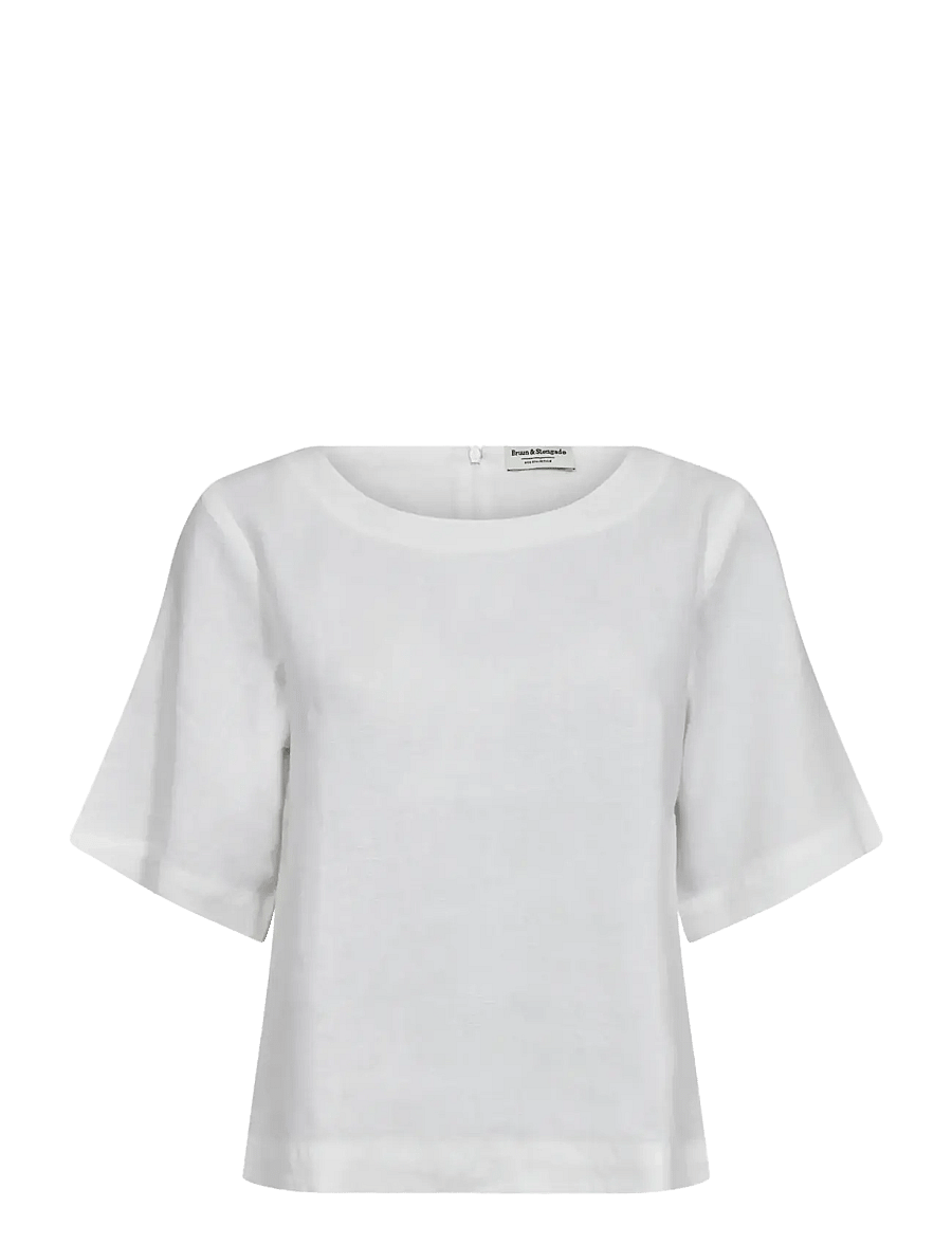 Bruun & Stengade - BS Lucianne Regular Fit Top - leinenhemden - white - 1