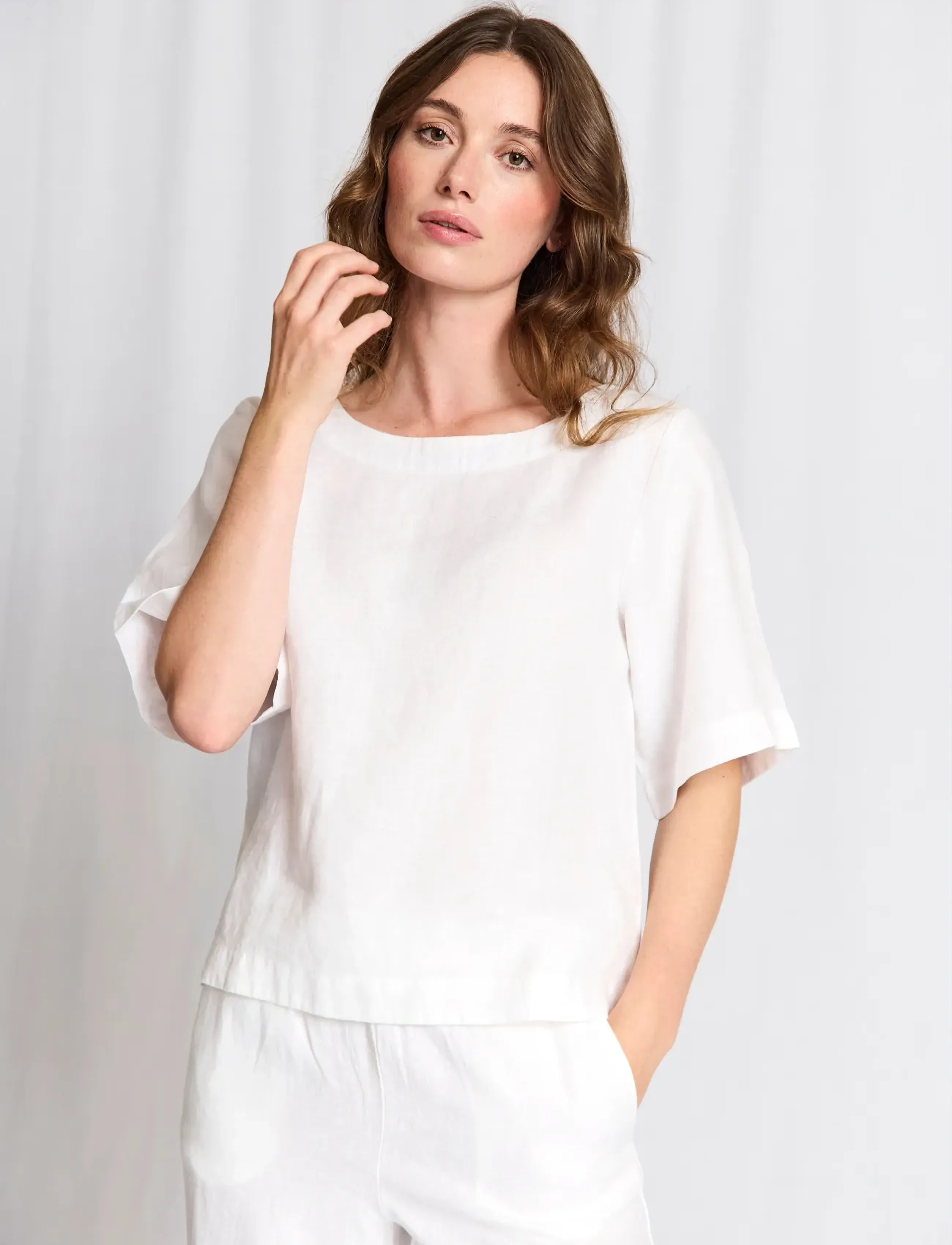 Bruun & Stengade - BS Lucianne Regular Fit Top - linen shirts - white - 3