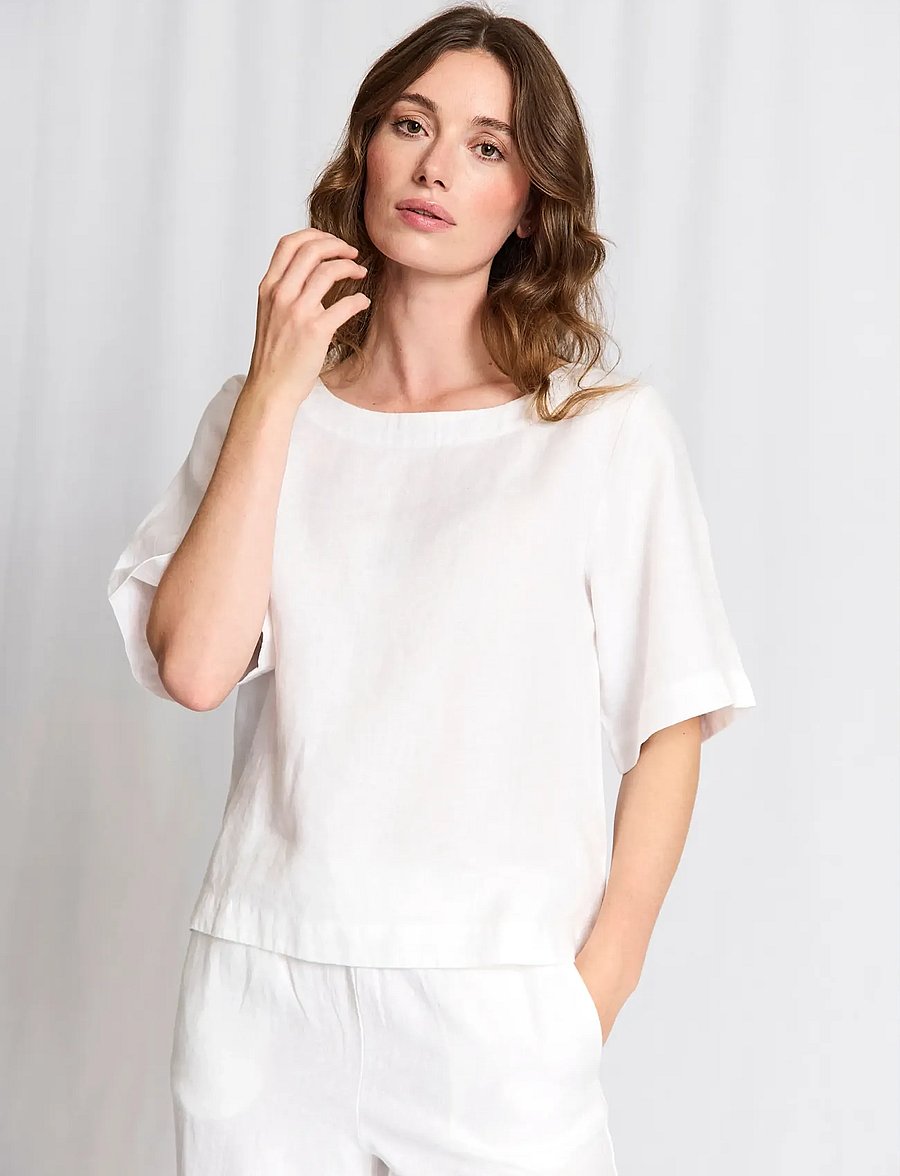 Bruun & Stengade - BS Lucianne Regular Fit Top - leinenhemden - white - 3