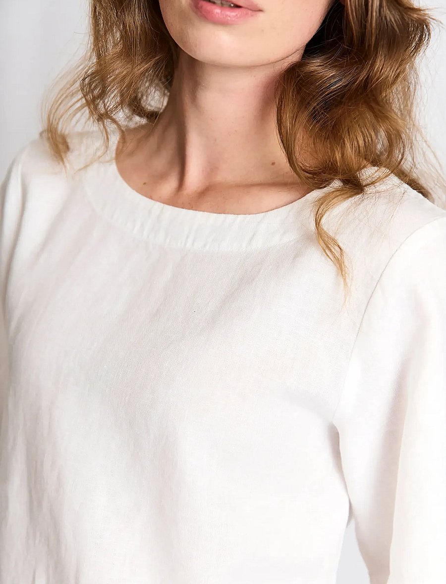 Bruun & Stengade - BS Lucianne Regular Fit Top - leinenhemden - white - 4