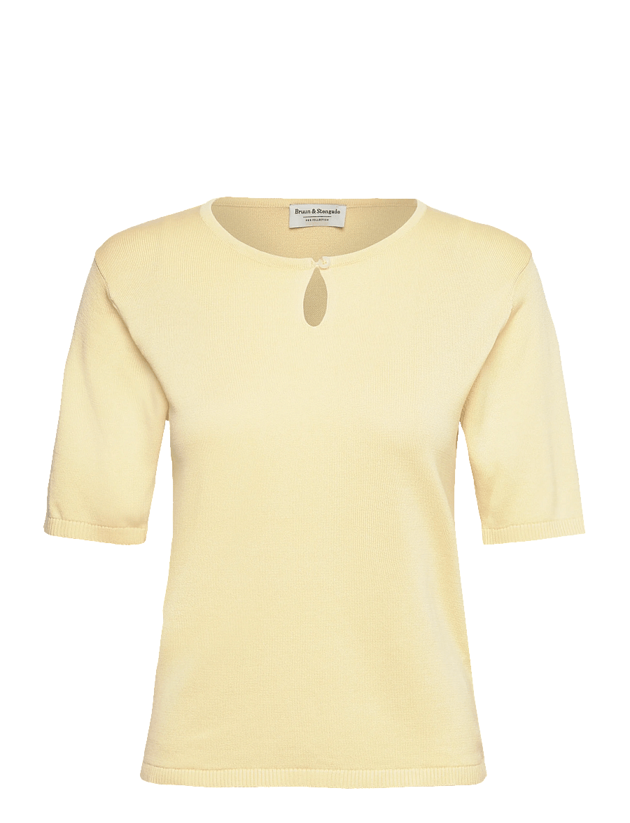 Bruun & Stengade - BS Francesca Regular Fit T-Shirt - t-särgid - dusty yellow - 1