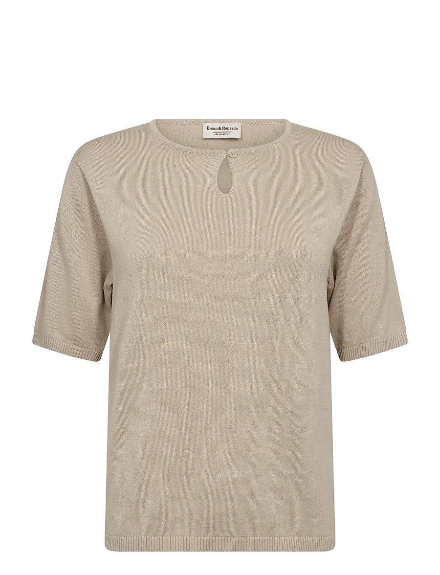 Bruun & Stengade - BS Francesca Regular Fit T-Shirt - t-shirts - oyster gray - 1